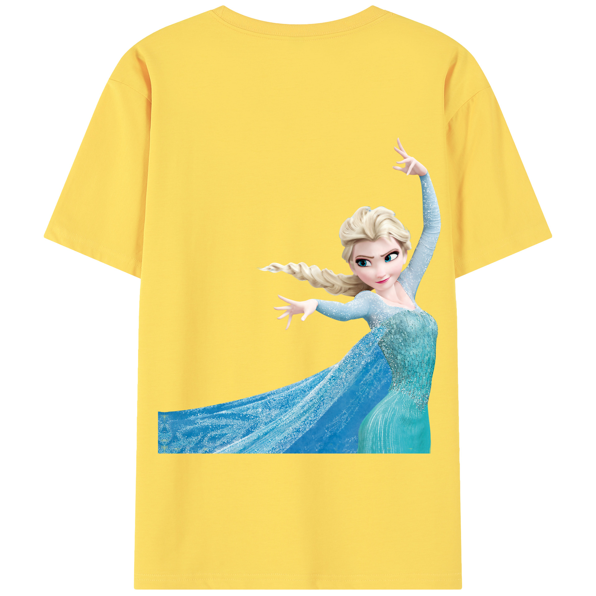 （画像用） アナと雪の女王 アンナ エルサ Frozen Anna Elsa 綿100％半袖Tシャツ（背面プリント）