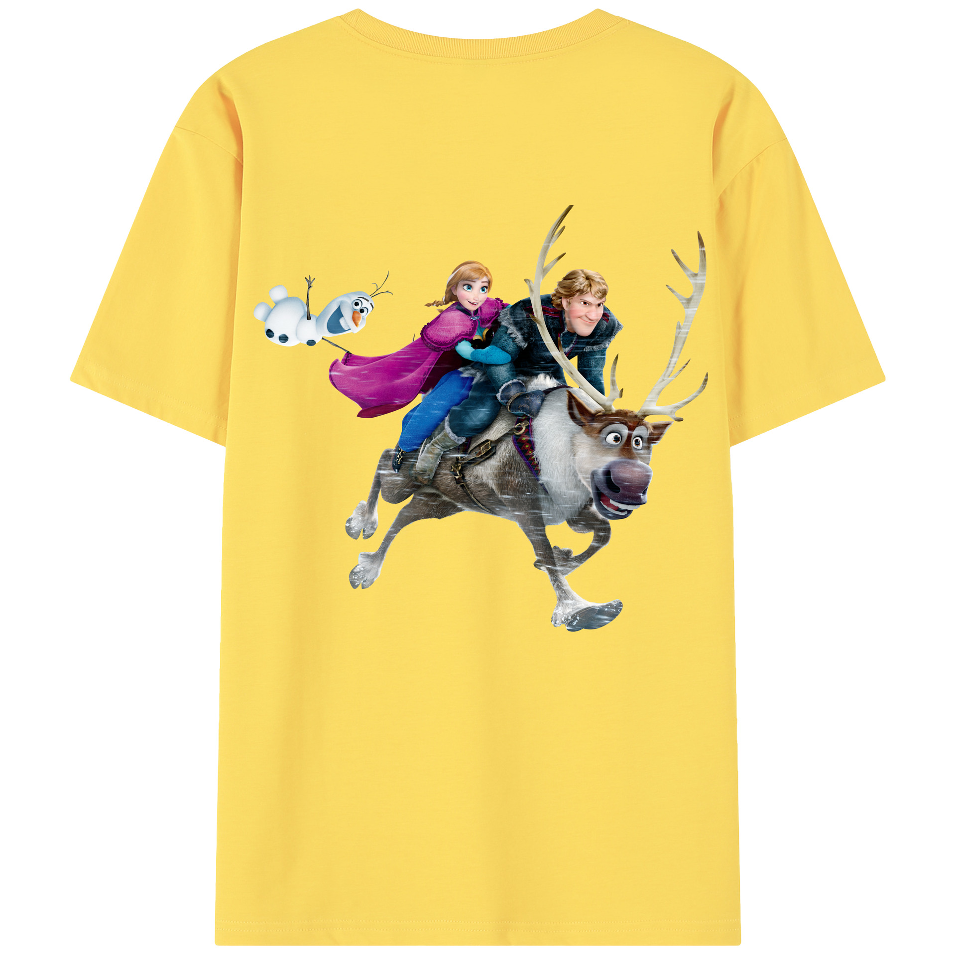（画像用） アナと雪の女王 アンナ エルサ Frozen Anna Elsa 綿100％半袖Tシャツ（背面プリント）