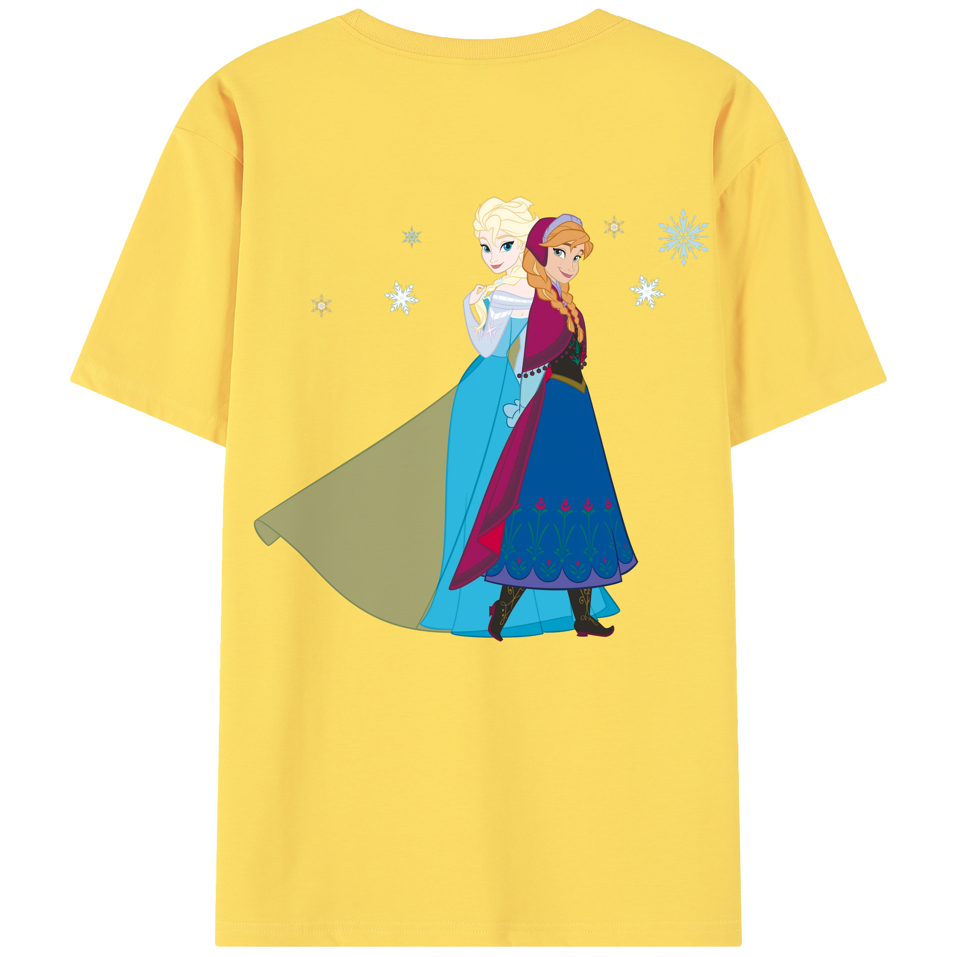 （画像用） アナと雪の女王 アンナ エルサ Frozen Anna Elsa 綿100％半袖Tシャツ（背面プリント）