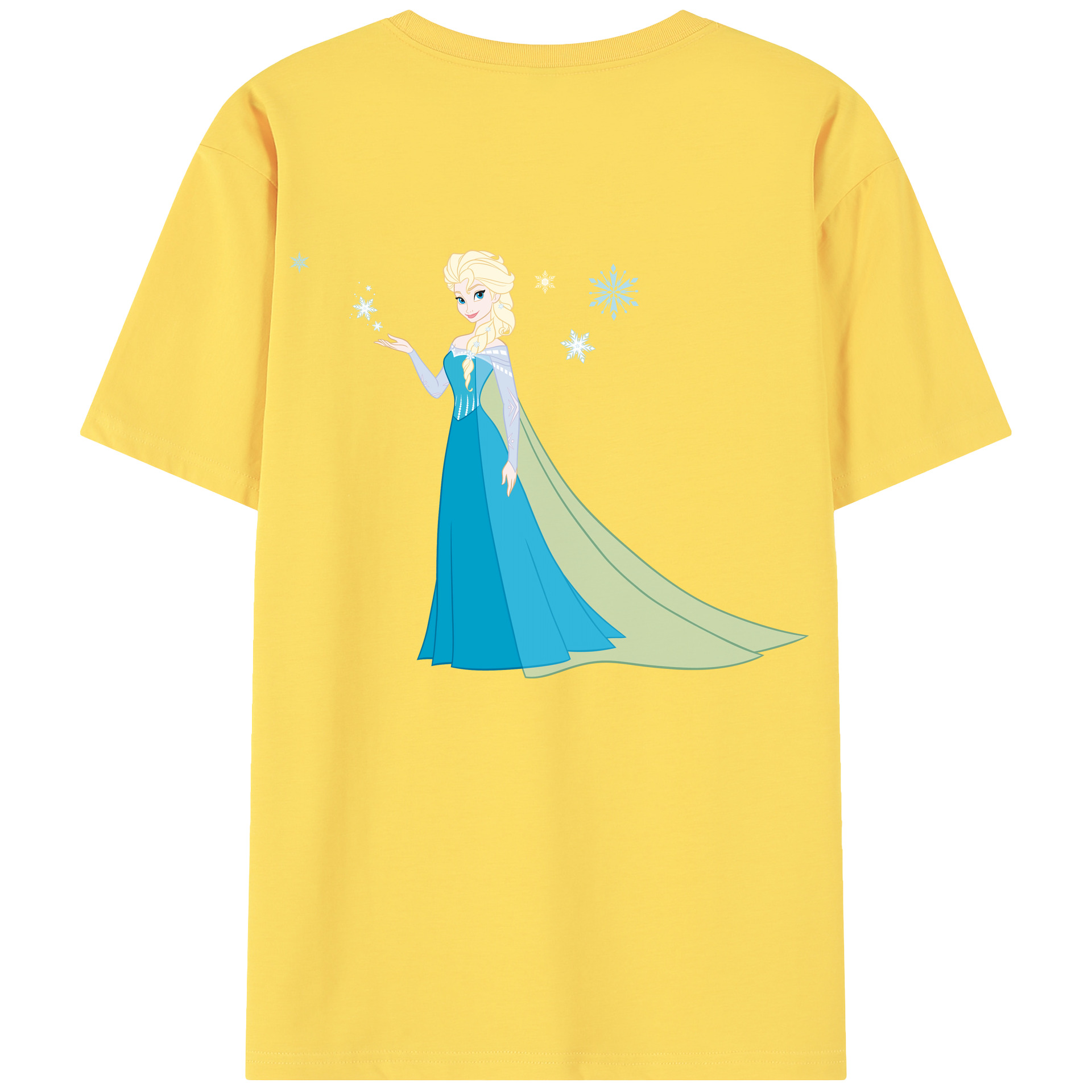 （画像用） アナと雪の女王 アンナ エルサ Frozen Anna Elsa 綿100％半袖Tシャツ（背面プリント）