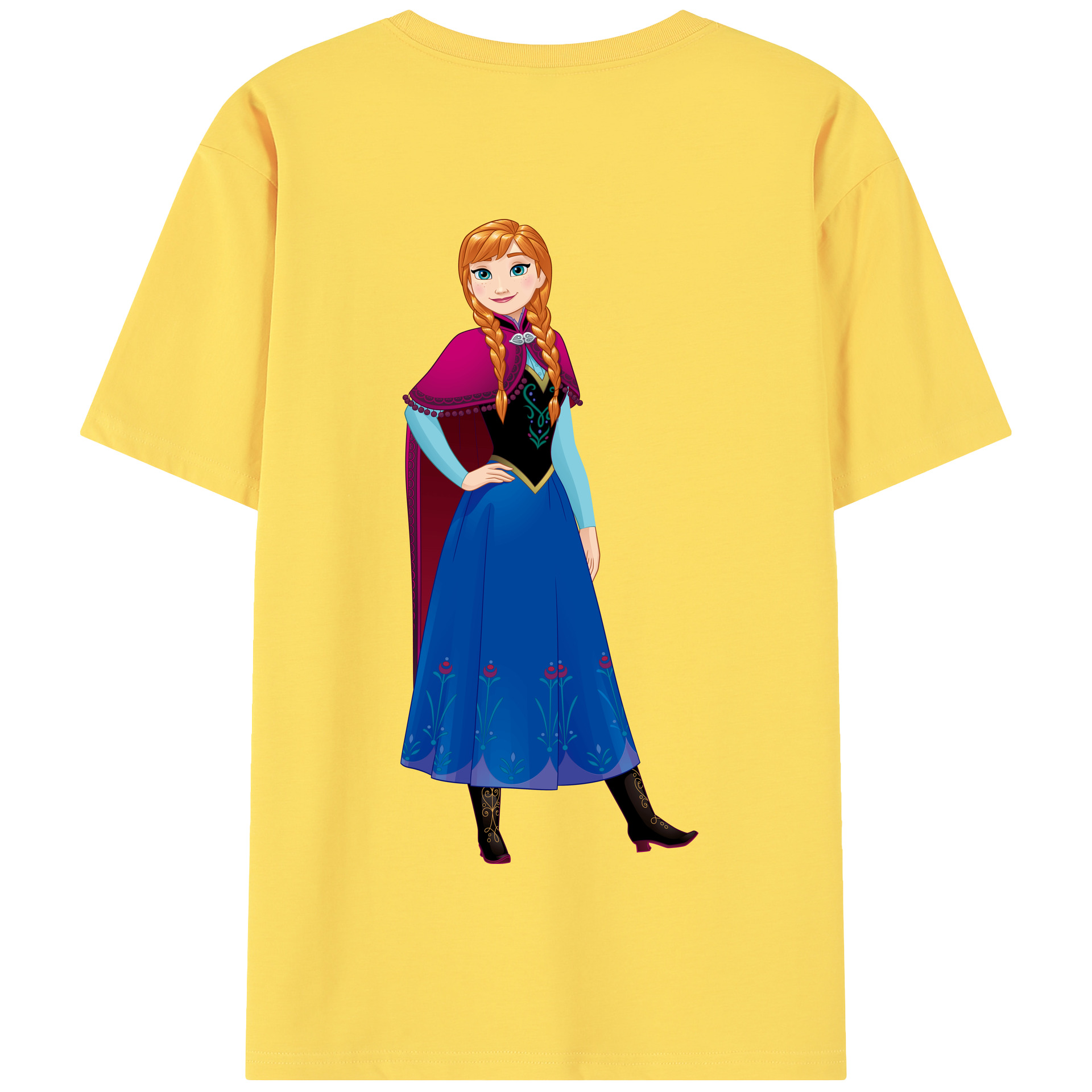 （画像用） アナと雪の女王 アンナ エルサ Frozen Anna Elsa 綿100％半袖Tシャツ（背面プリント）