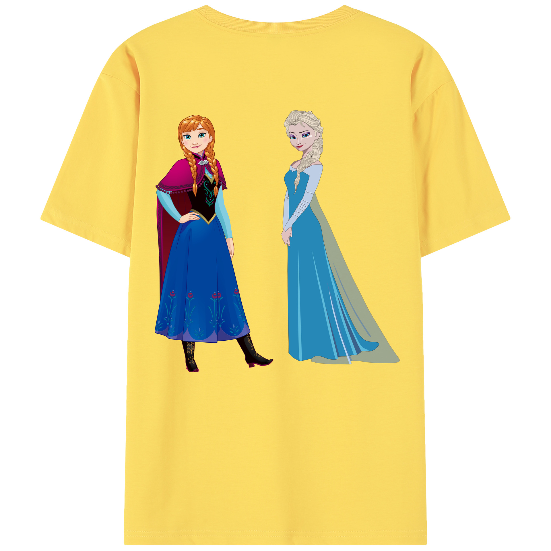 （画像用） アナと雪の女王 アンナ エルサ Frozen Anna Elsa 綿100％半袖Tシャツ（背面プリント）