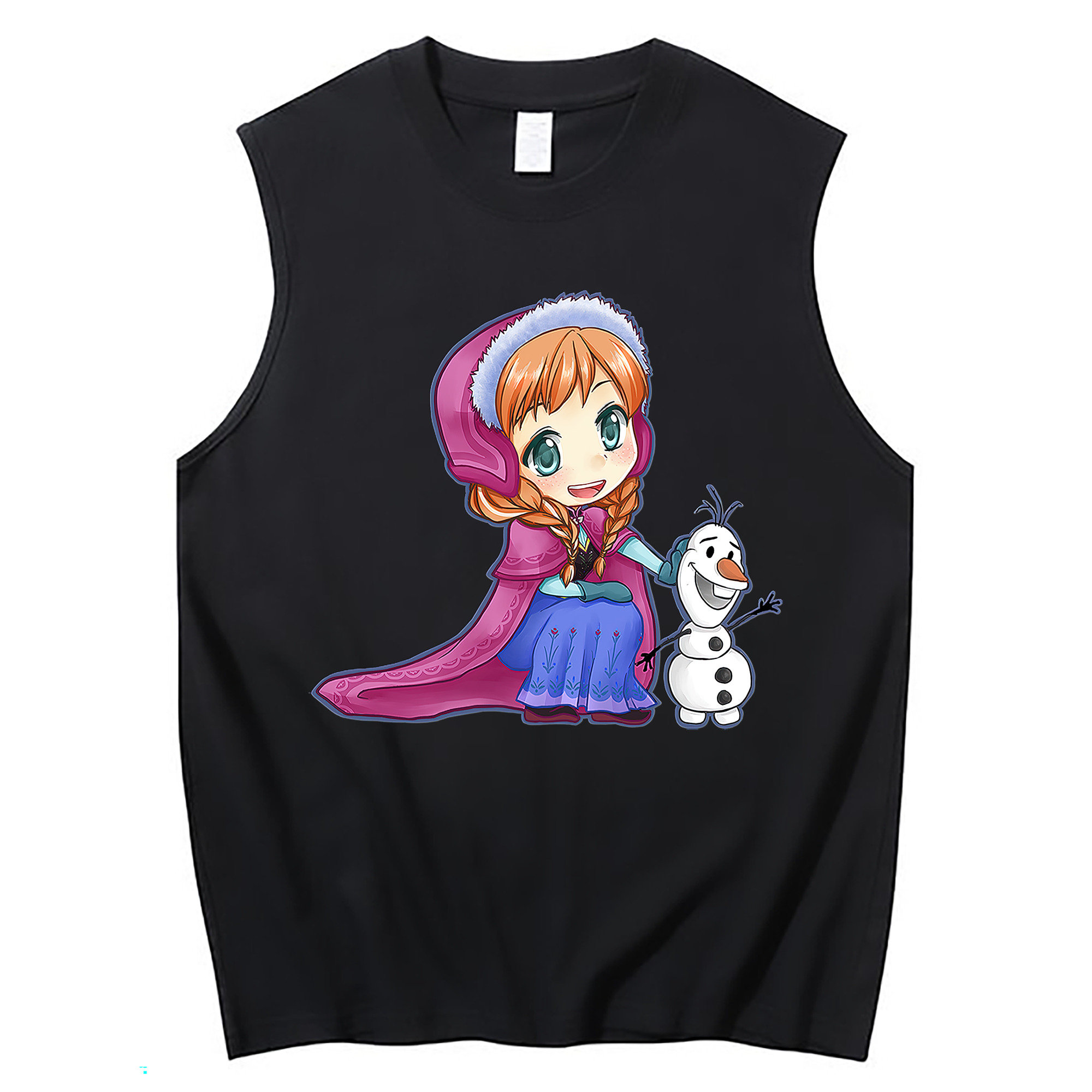 （画像用） アナと雪の女王 アンナ エルサ Frozen Anna Elsa コットン100％タンクトップ（フロントプリント）