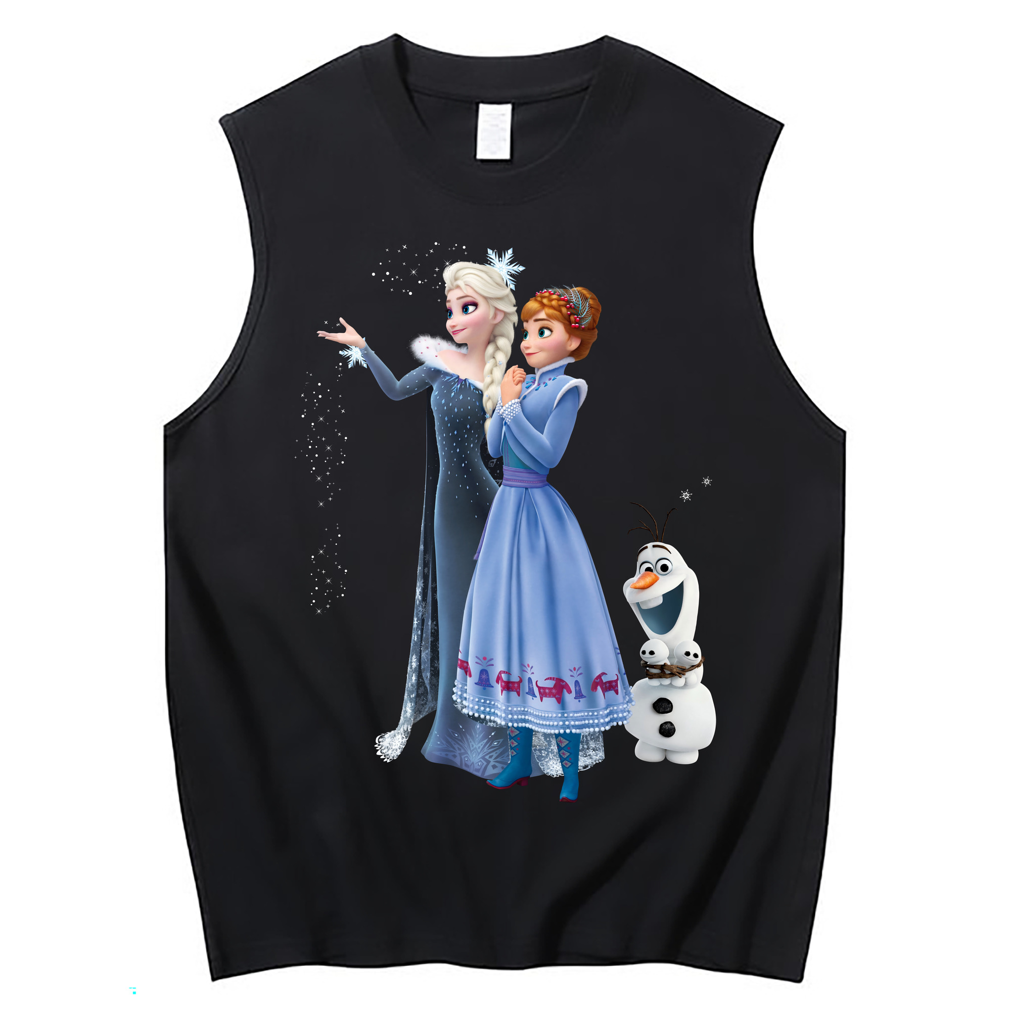 （画像用） アナと雪の女王 アンナ エルサ Frozen Anna Elsa コットン100％タンクトップ（フロントプリント）