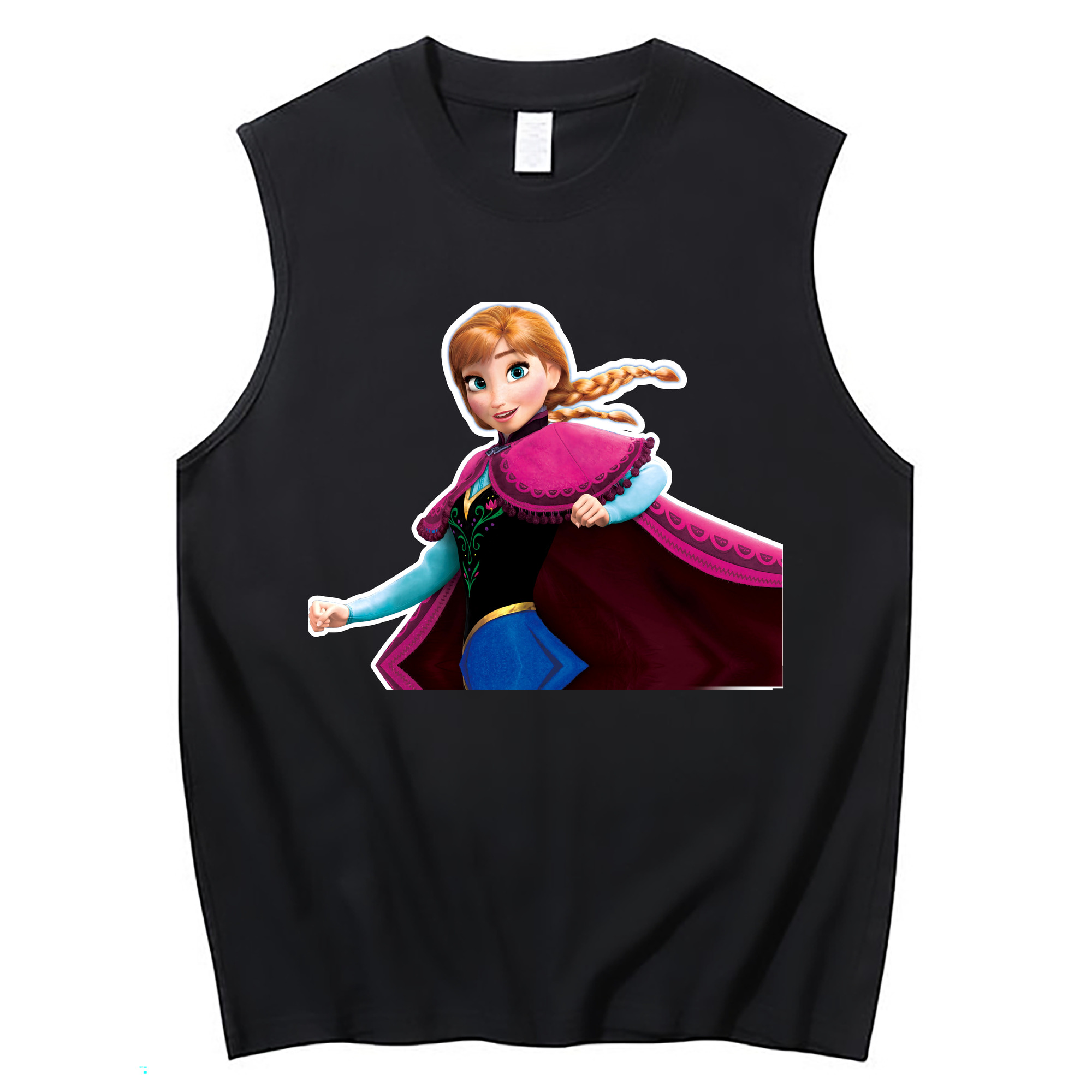 （画像用） アナと雪の女王 アンナ エルサ Frozen Anna Elsa コットン100％タンクトップ（フロントプリント）