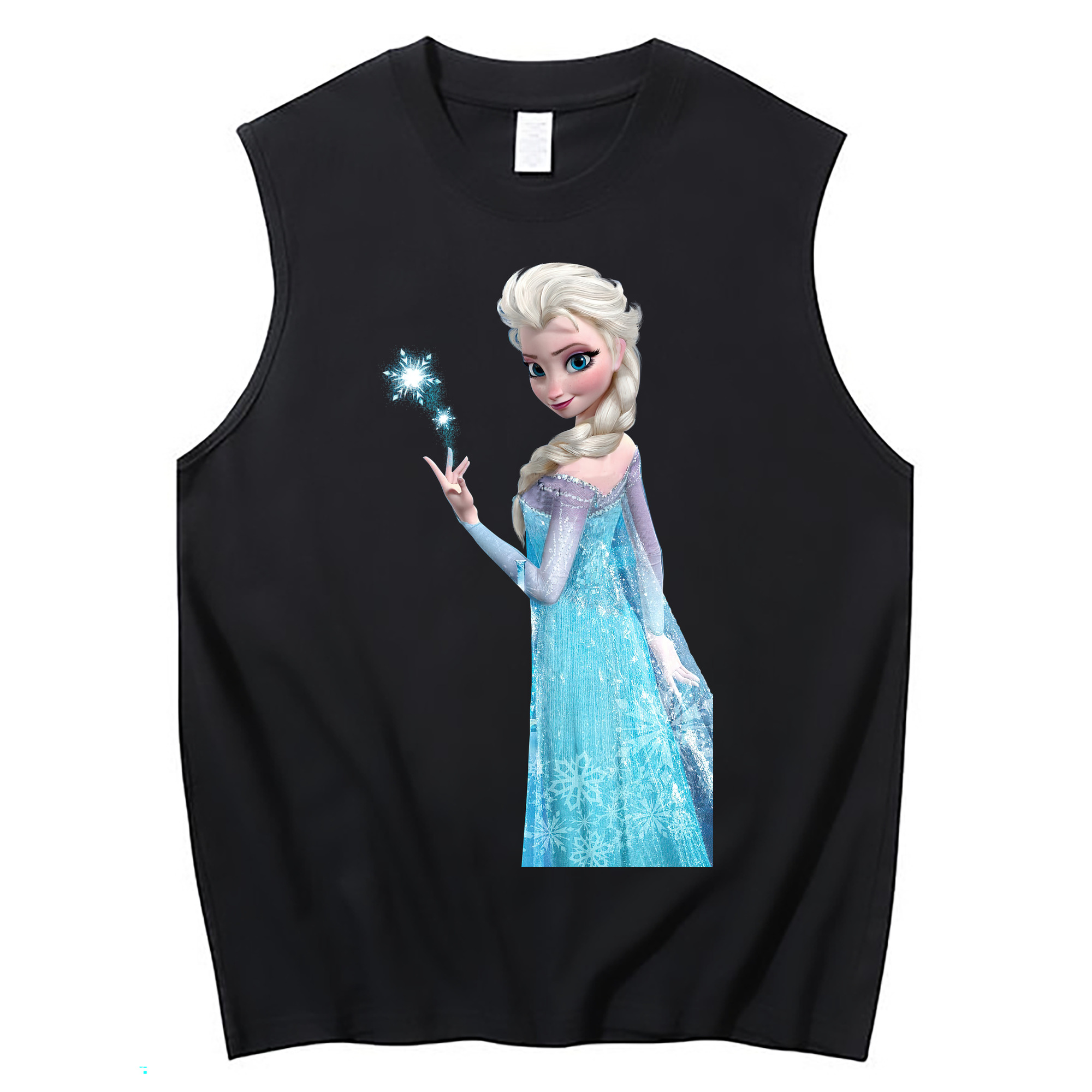 （画像用） アナと雪の女王 アンナ エルサ Frozen Anna Elsa コットン100％タンクトップ（フロントプリント）