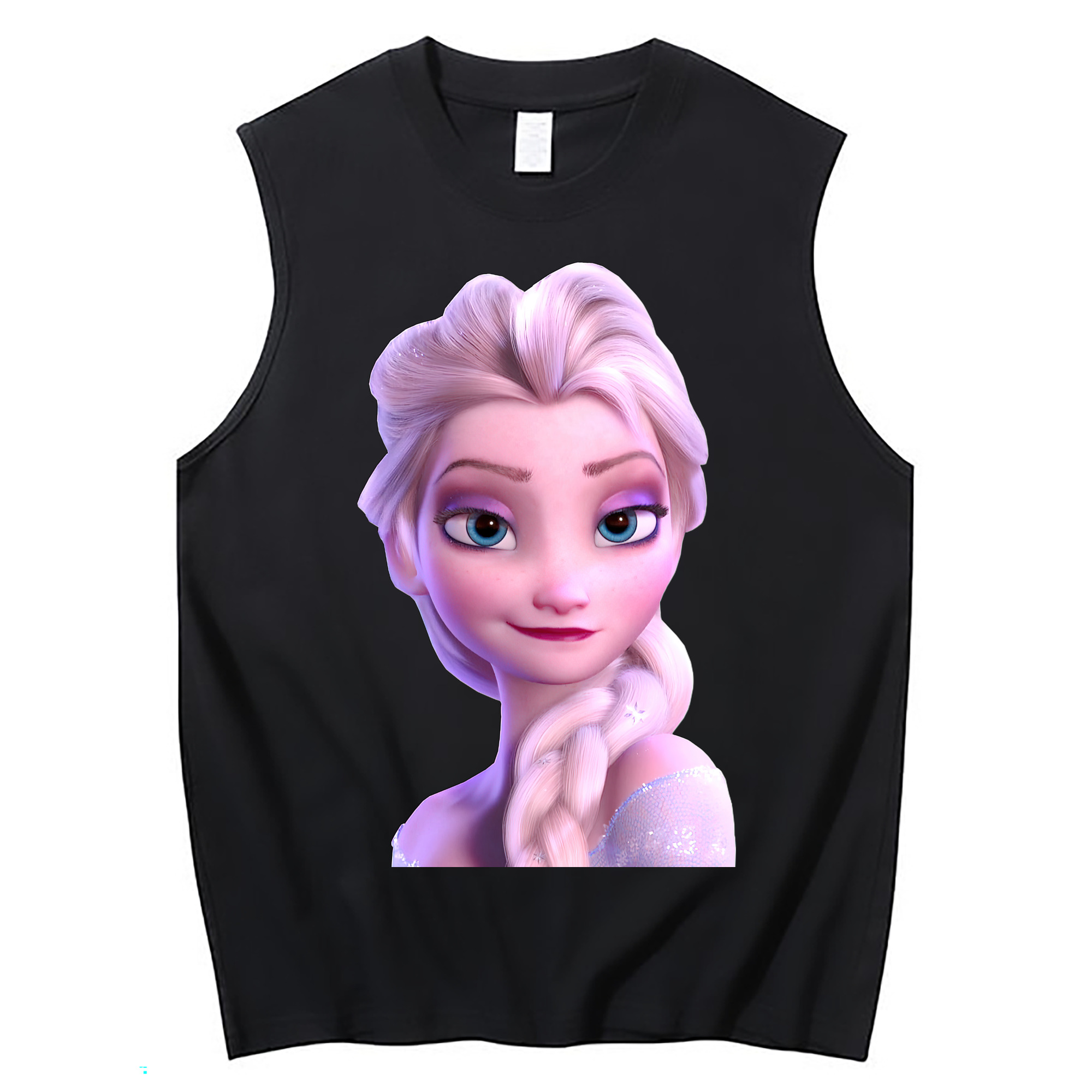 （画像用） アナと雪の女王 アンナ エルサ Frozen Anna Elsa コットン100％タンクトップ（フロントプリント）