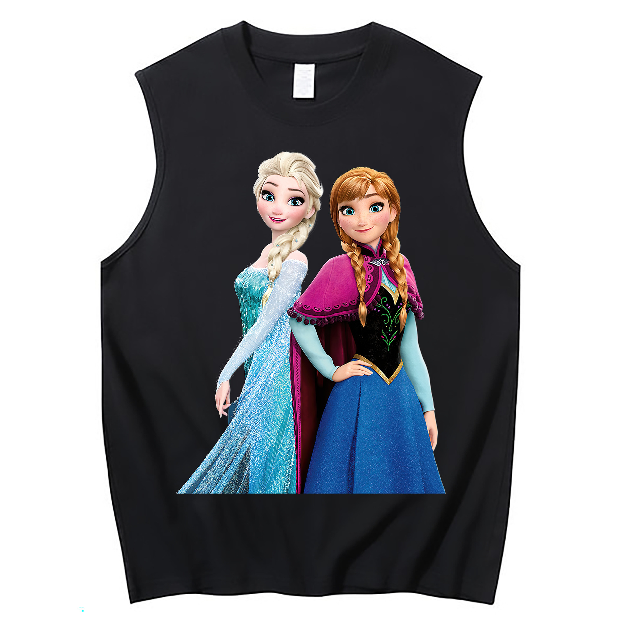 （画像用） アナと雪の女王 アンナ エルサ Frozen Anna Elsa コットン100％タンクトップ（フロントプリント）