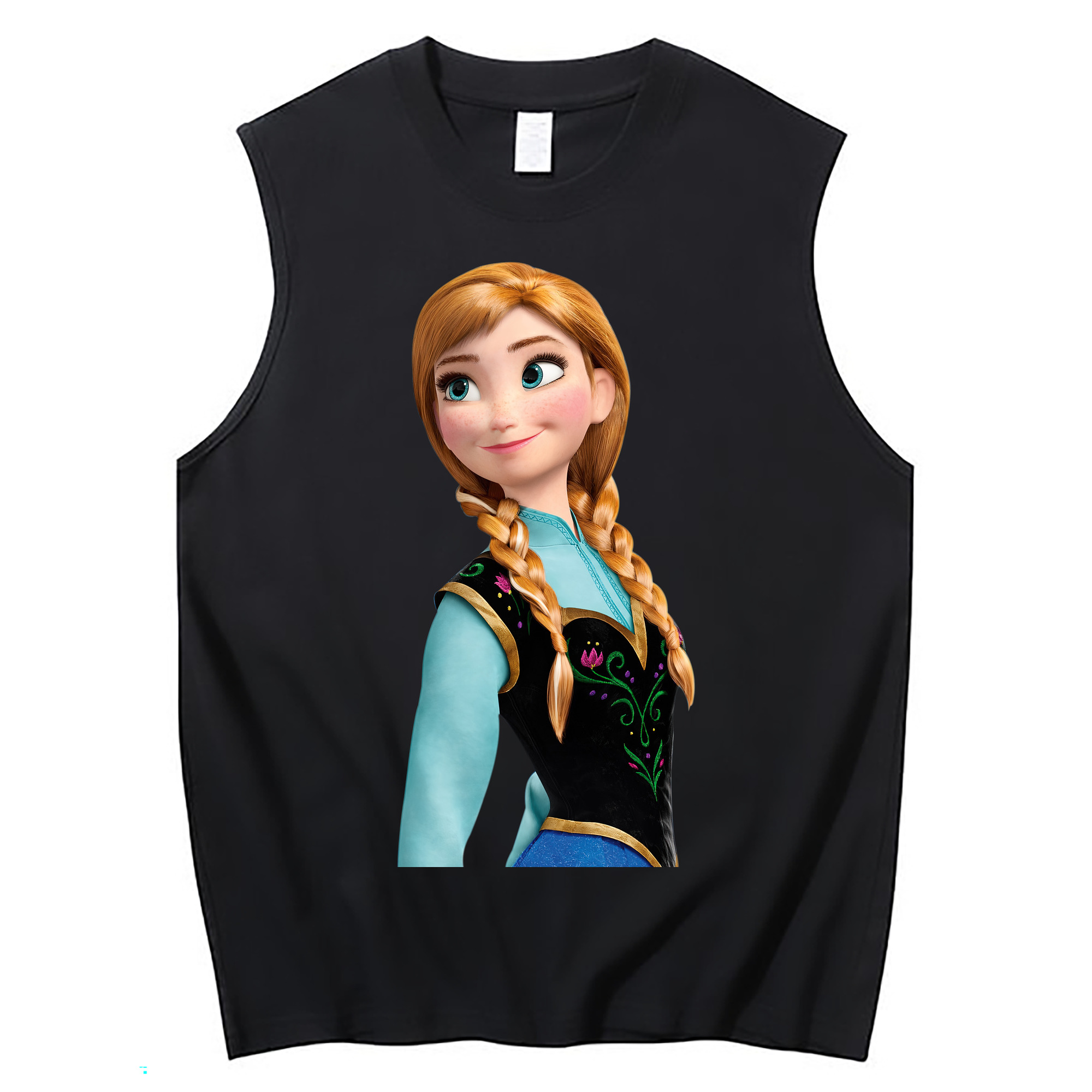 （画像用） アナと雪の女王 アンナ エルサ Frozen Anna Elsa コットン100％タンクトップ（フロントプリント）