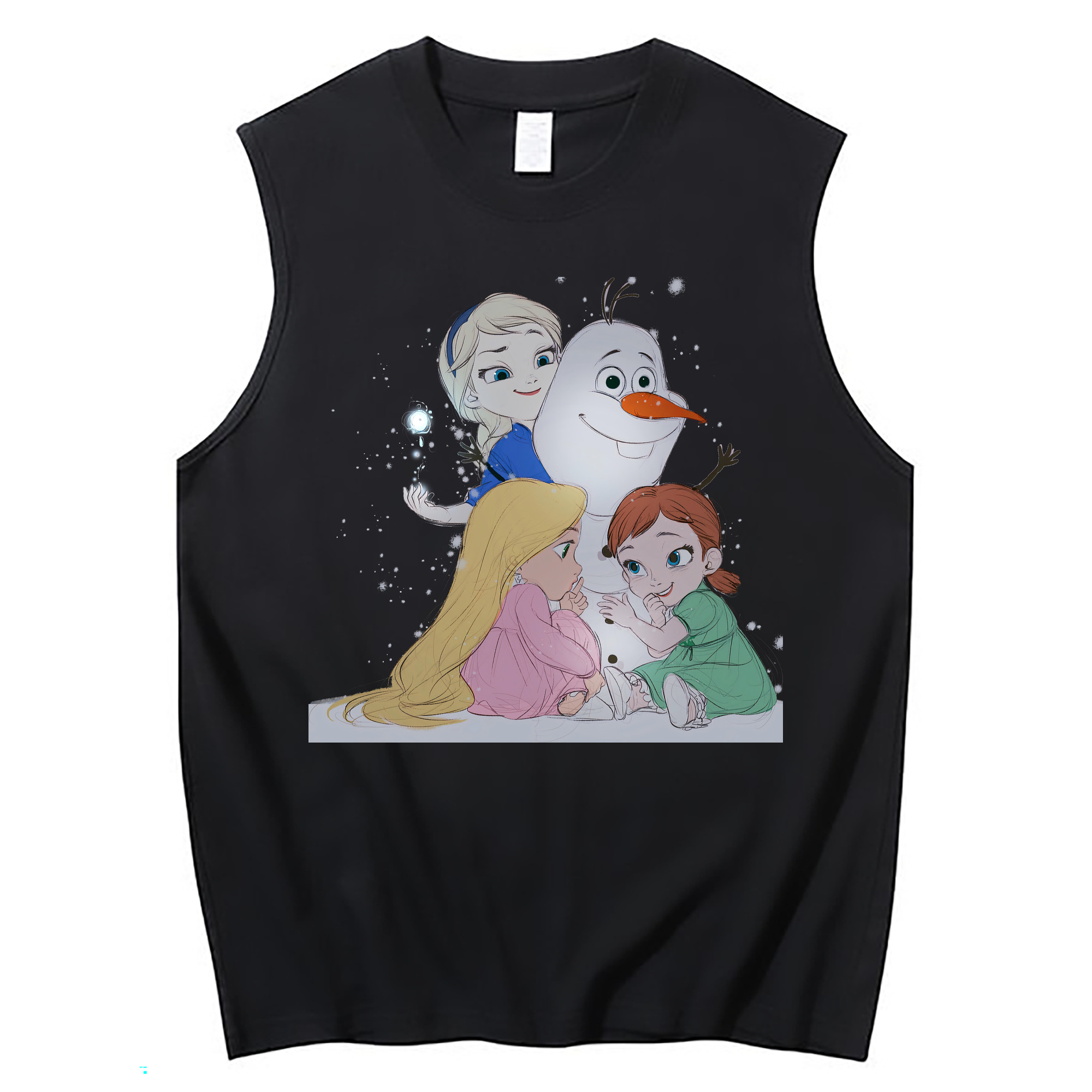 （画像用） アナと雪の女王 アンナ エルサ Frozen Anna Elsa コットン100％タンクトップ（フロントプリント）