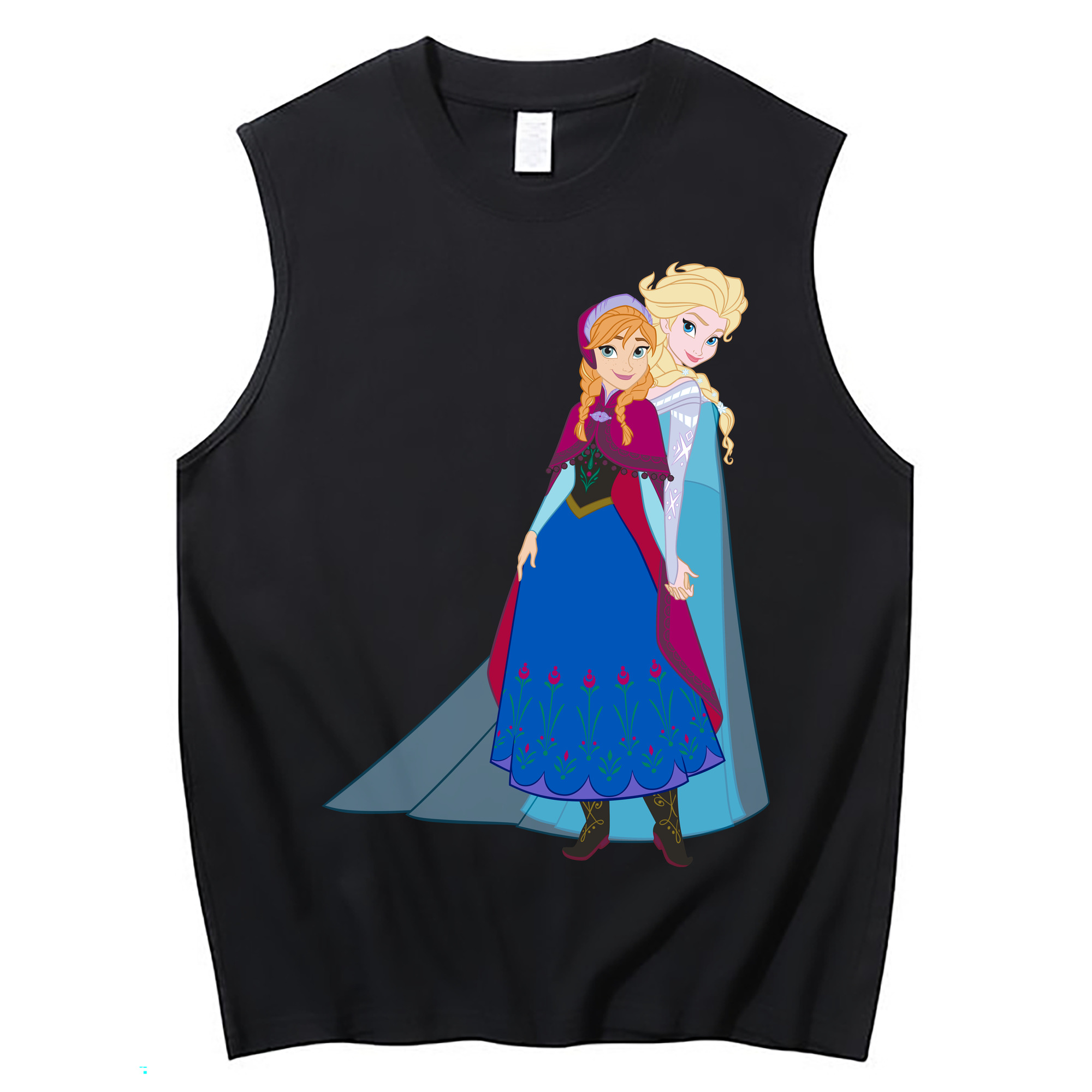 （画像用） アナと雪の女王 アンナ エルサ Frozen Anna Elsa コットン100％タンクトップ（フロントプリント）