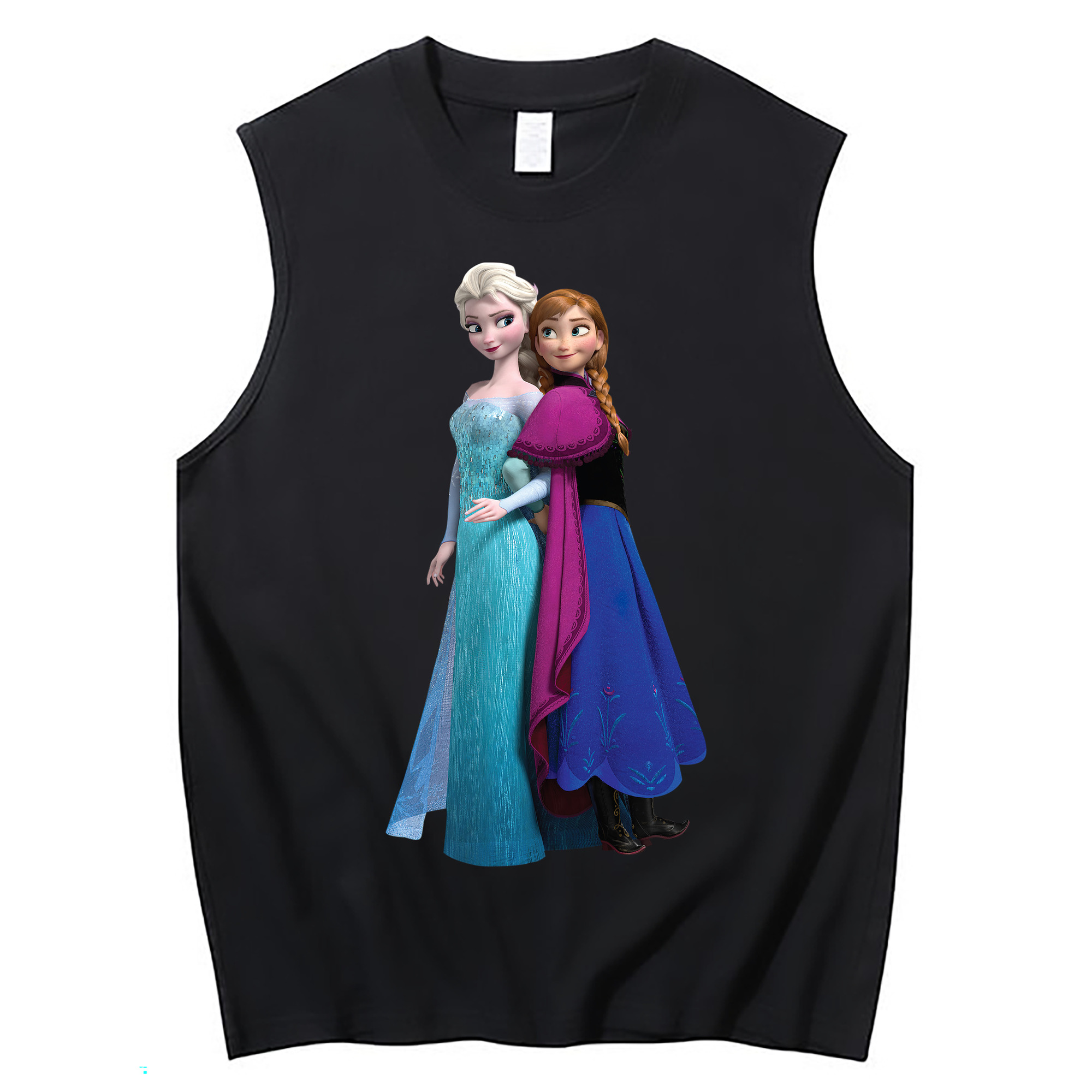 （画像用） アナと雪の女王 アンナ エルサ Frozen Anna Elsa コットン100％タンクトップ（フロントプリント）