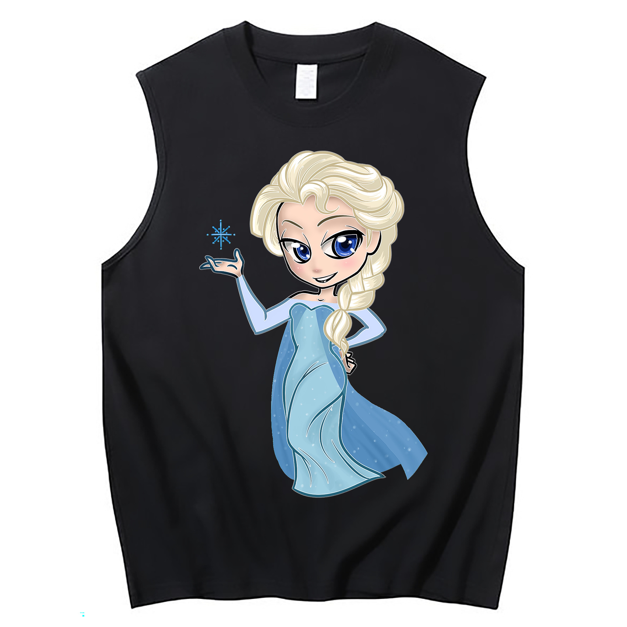 （画像用） アナと雪の女王 アンナ エルサ Frozen Anna Elsa コットン100％タンクトップ（フロントプリント）