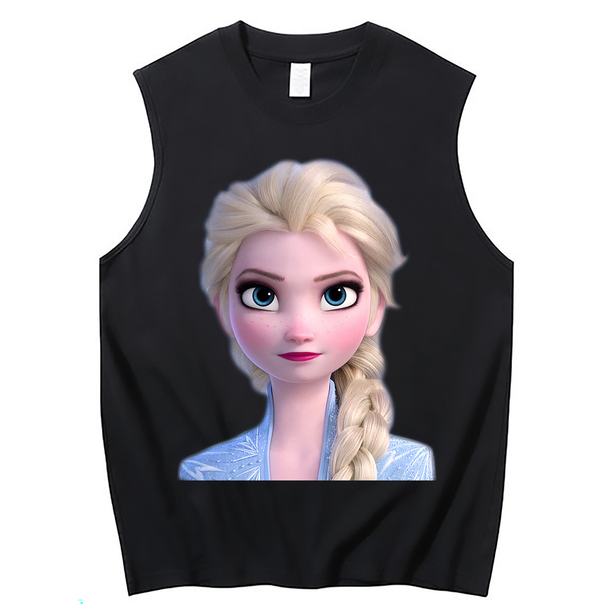 （画像用） アナと雪の女王 アンナ エルサ Frozen Anna Elsa コットン100％タンクトップ（フロントプリント）
