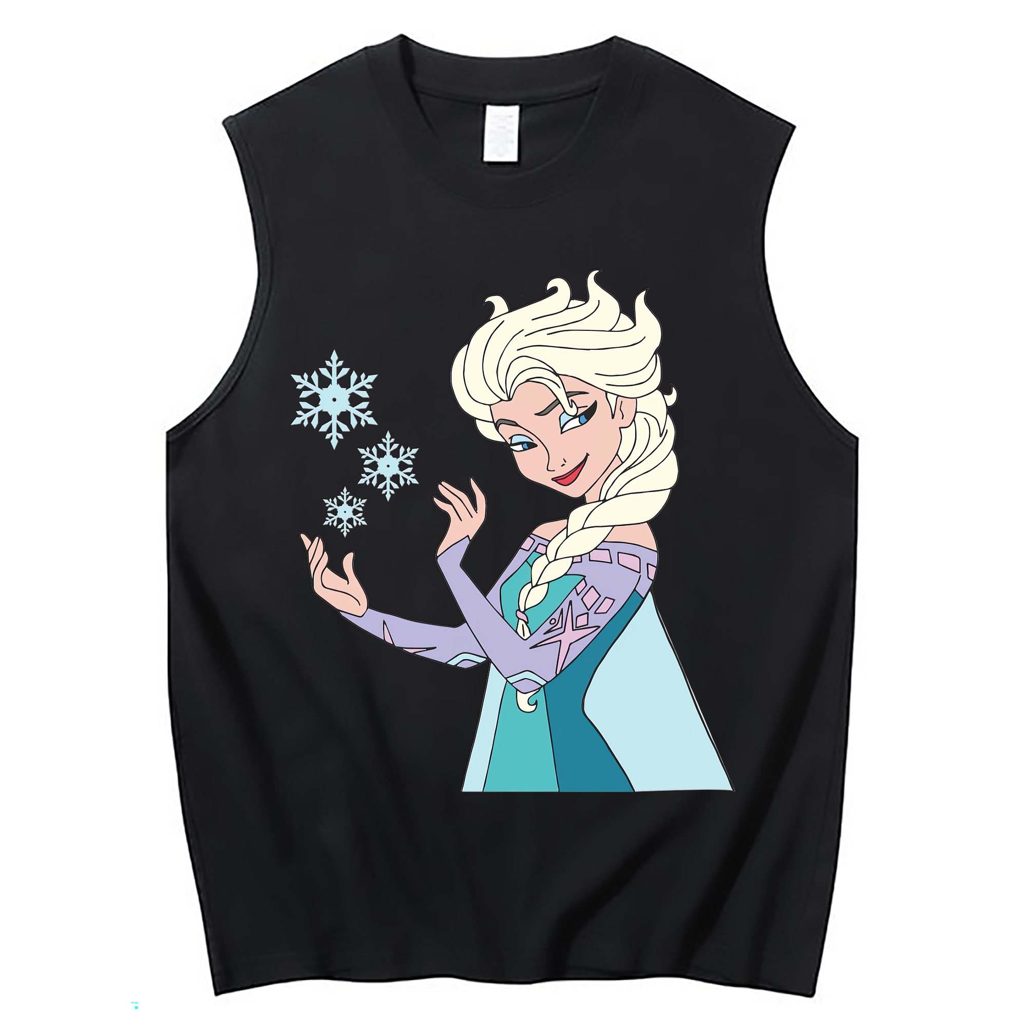 （画像用） アナと雪の女王 アンナ エルサ Frozen Anna Elsa コットン100％タンクトップ（フロントプリント）