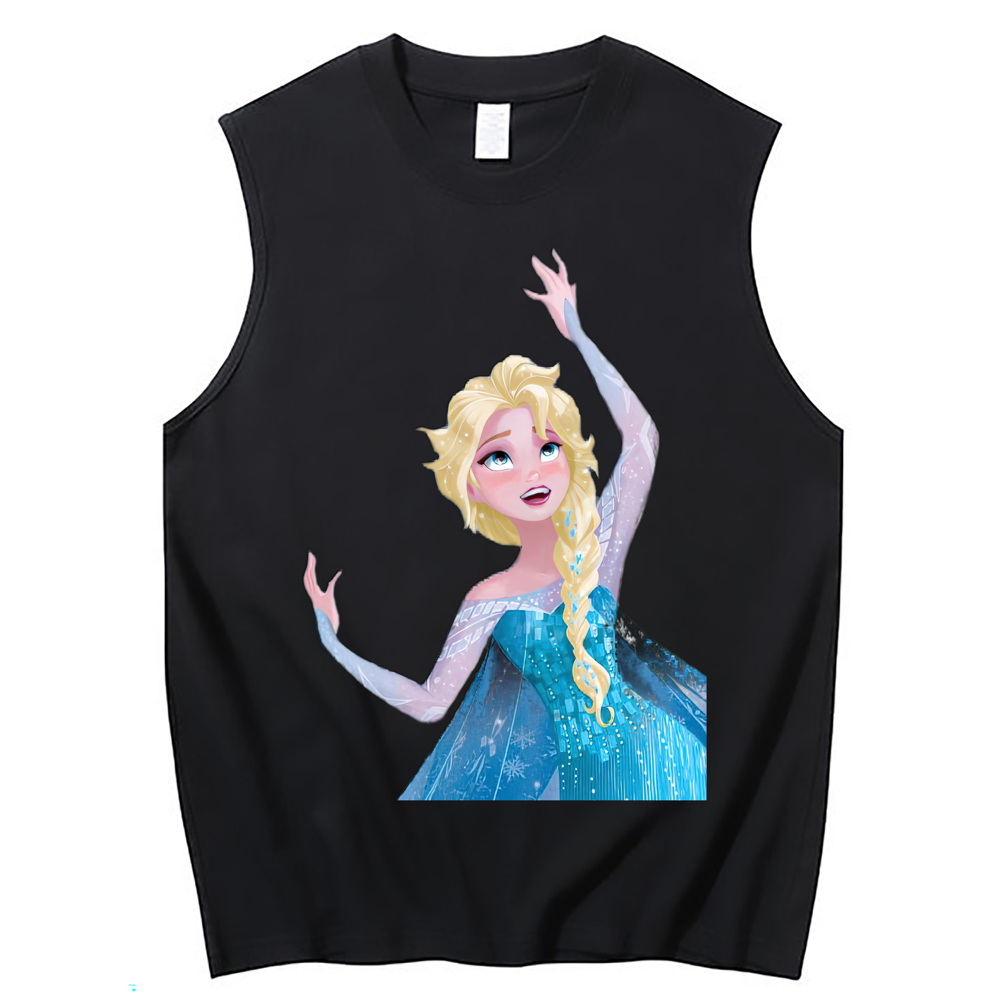 （画像用） アナと雪の女王 アンナ エルサ Frozen Anna Elsa コットン100％タンクトップ（フロントプリント）
