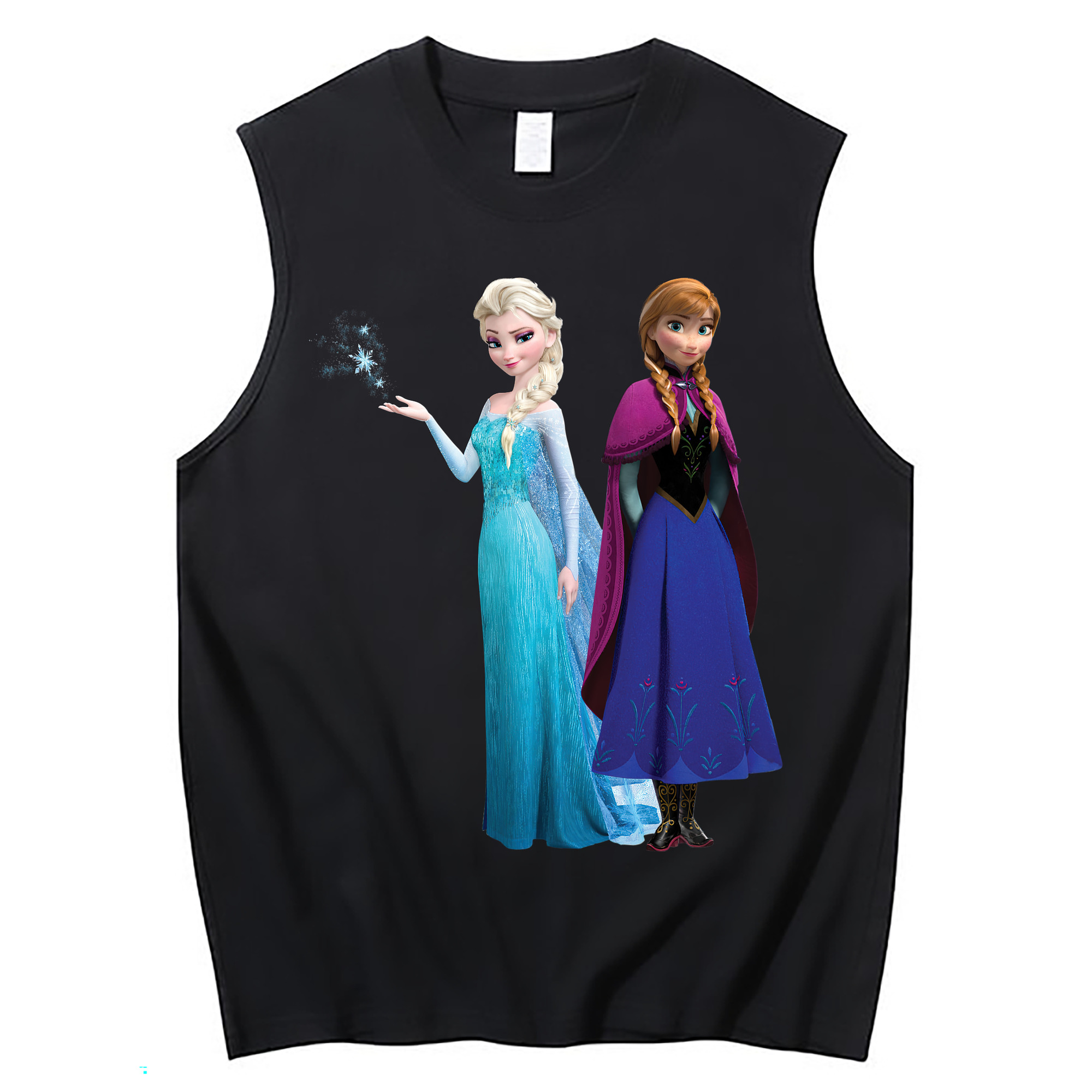 （画像用） アナと雪の女王 アンナ エルサ Frozen Anna Elsa コットン100％タンクトップ（フロントプリント）
