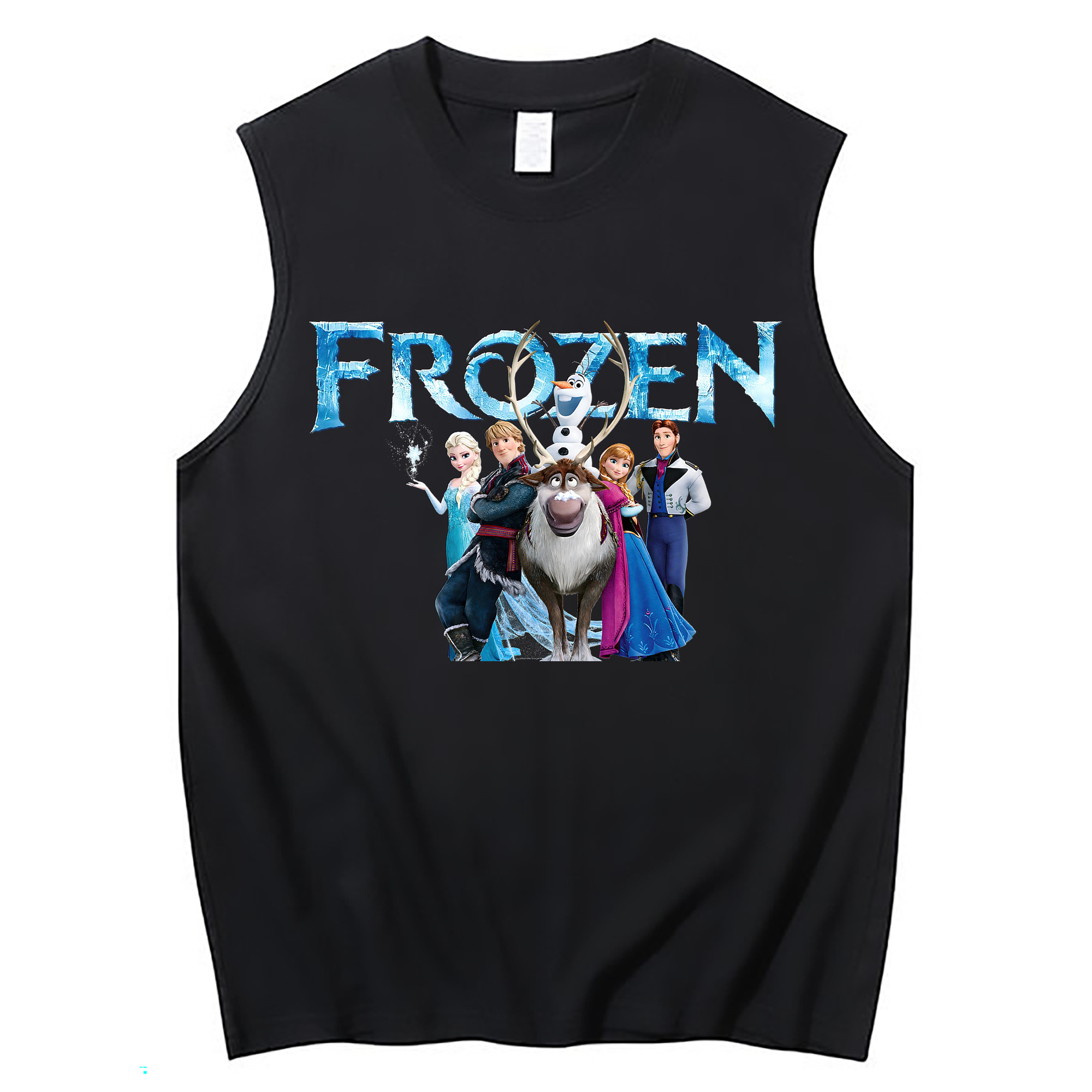 （画像用） アナと雪の女王 アンナ エルサ Frozen Anna Elsa コットン100％タンクトップ（フロントプリント）