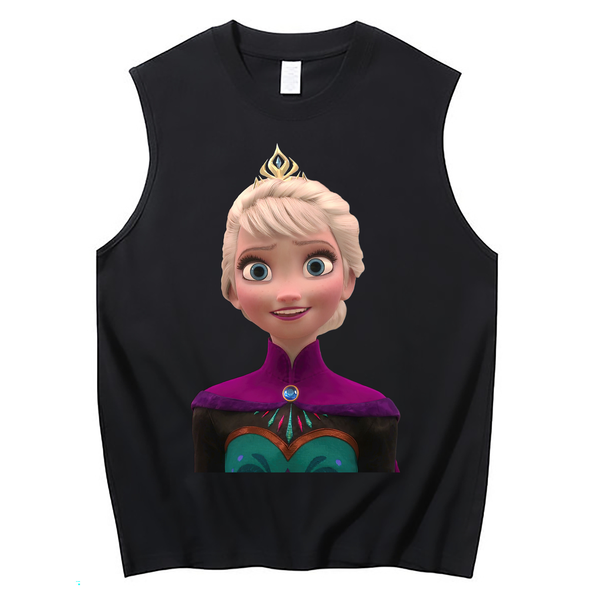 （画像用） アナと雪の女王 アンナ エルサ Frozen Anna Elsa コットン100％タンクトップ（フロントプリント）