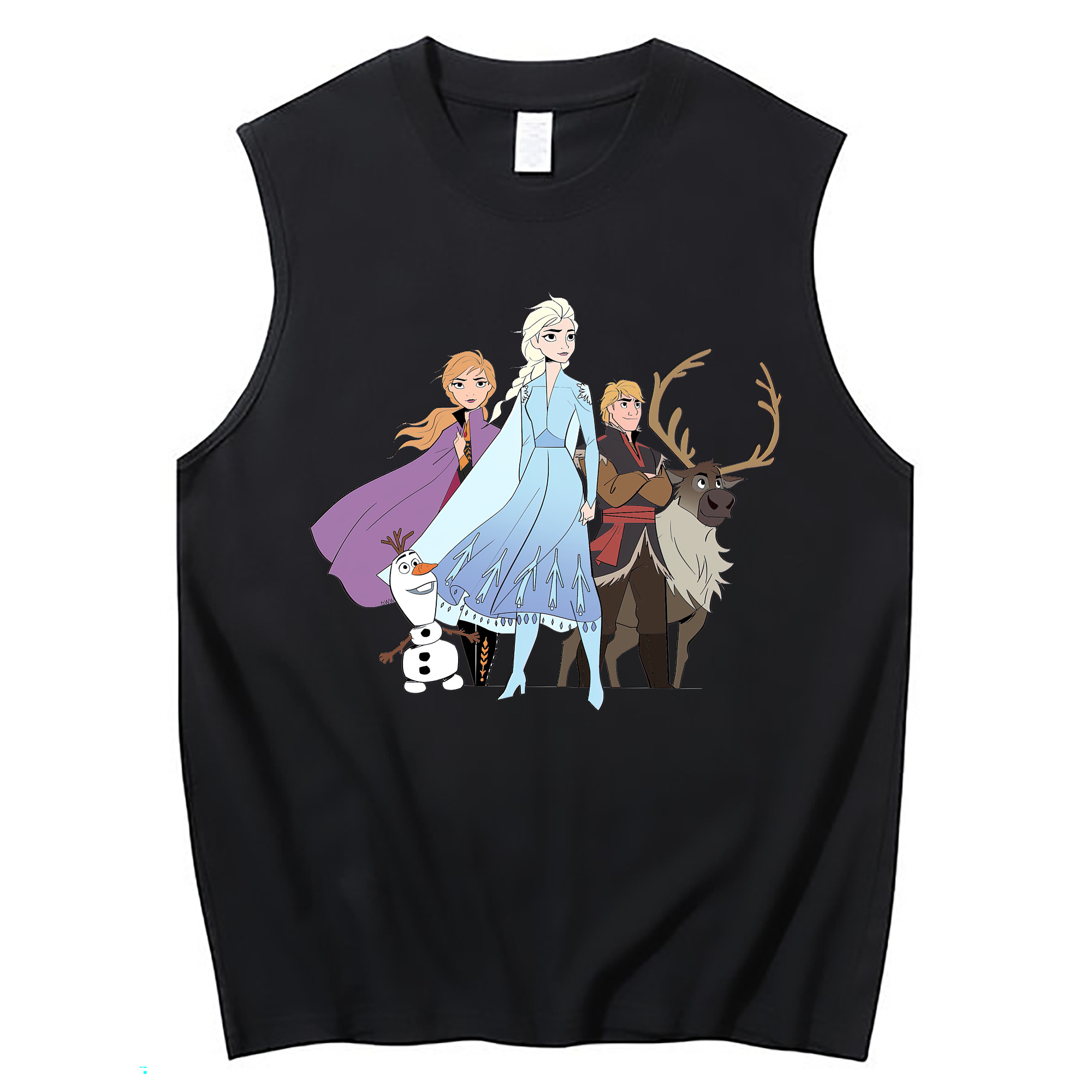 （画像用） アナと雪の女王 アンナ エルサ Frozen Anna Elsa コットン100％タンクトップ（フロントプリント）