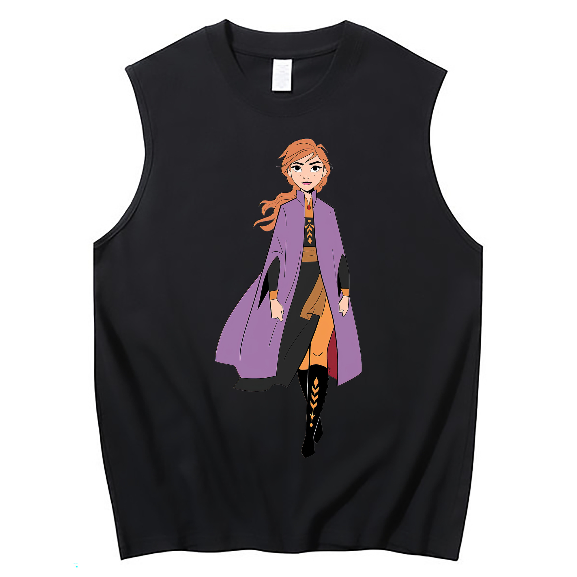 （画像用） アナと雪の女王 アンナ エルサ Frozen Anna Elsa コットン100％タンクトップ（フロントプリント）
