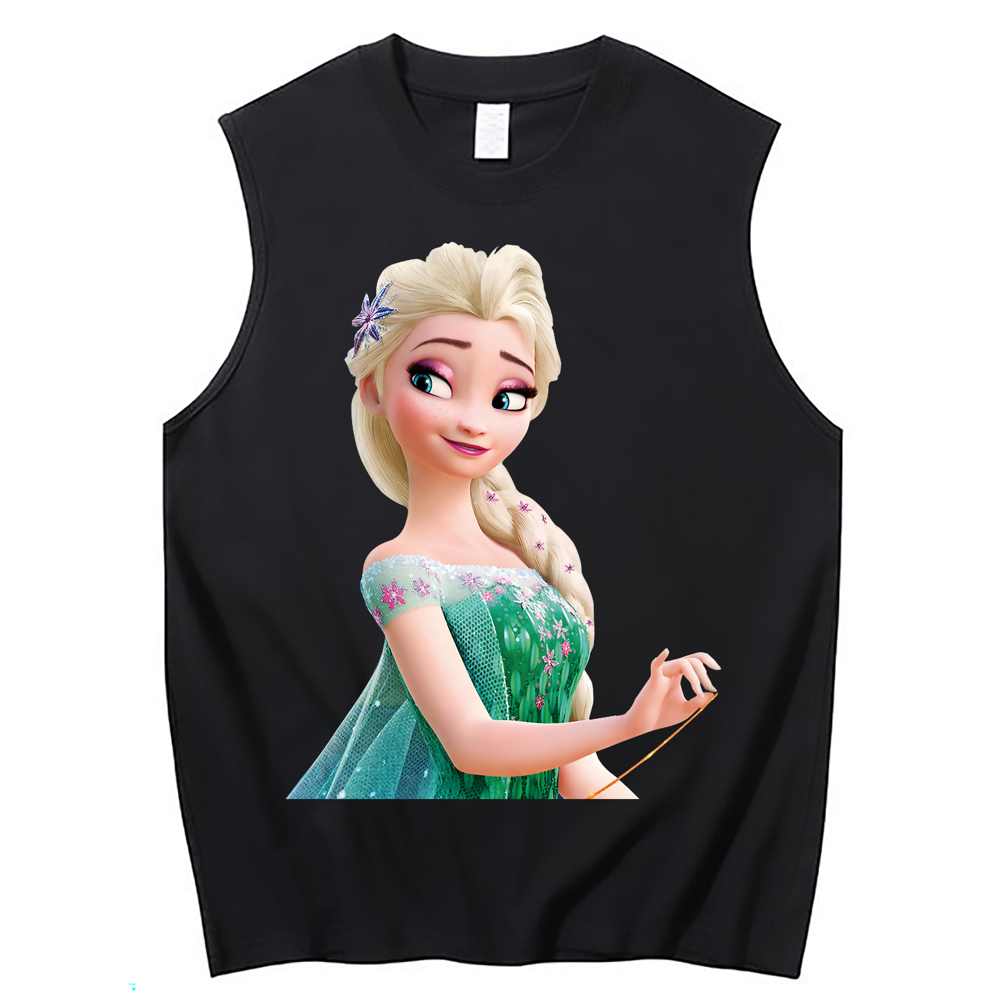 （画像用） アナと雪の女王 アンナ エルサ Frozen Anna Elsa コットン100％タンクトップ（フロントプリント）