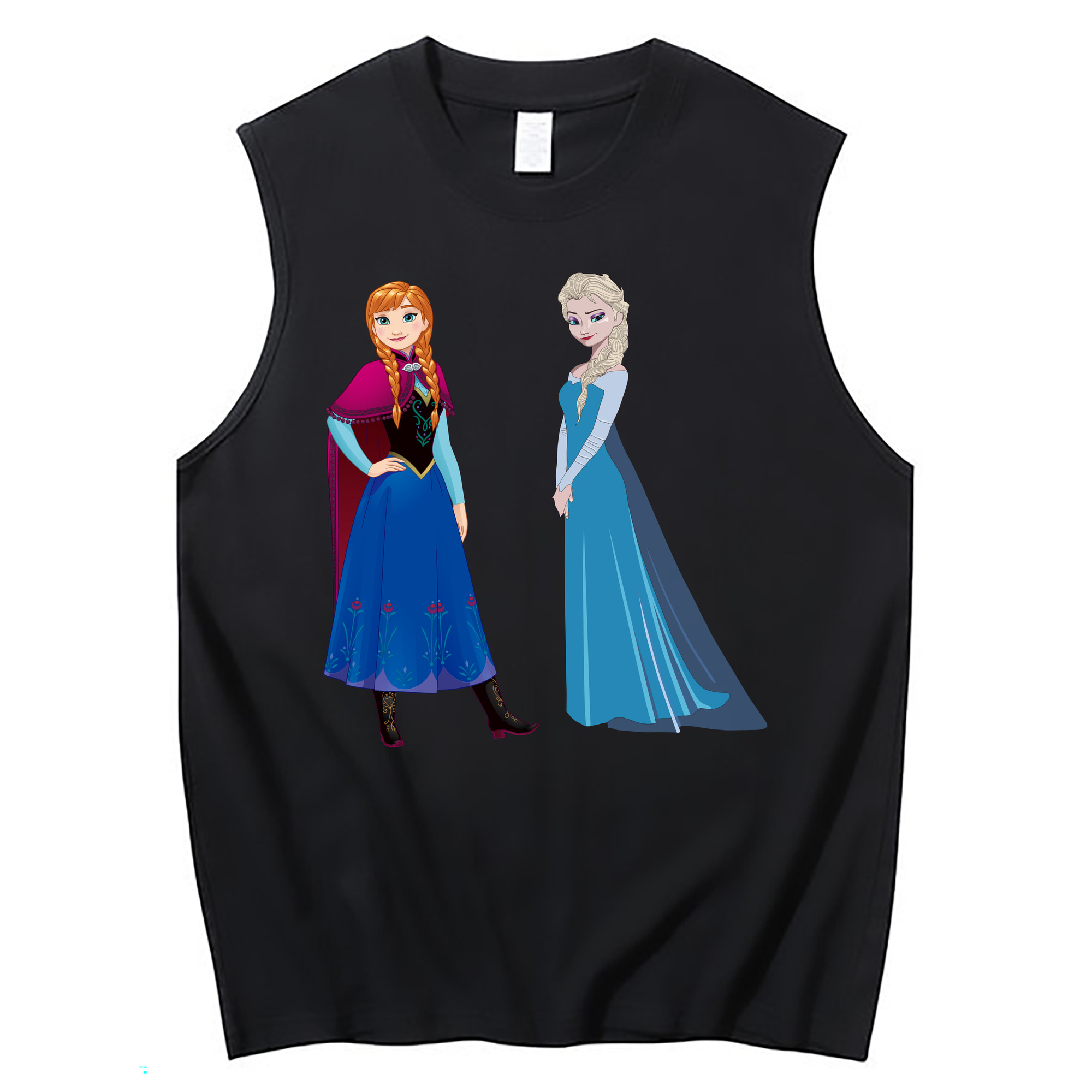 （画像用） アナと雪の女王 アンナ エルサ Frozen Anna Elsa コットン100％タンクトップ（フロントプリント）