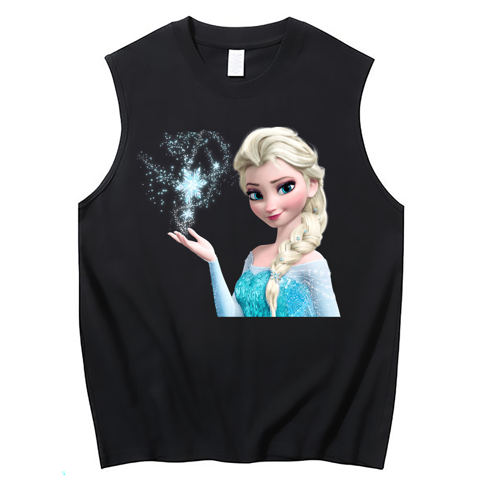 （画像用） アナと雪の女王 アンナ エルサ Frozen Anna Elsa コットン100％タンクトップ（フロントプリント）