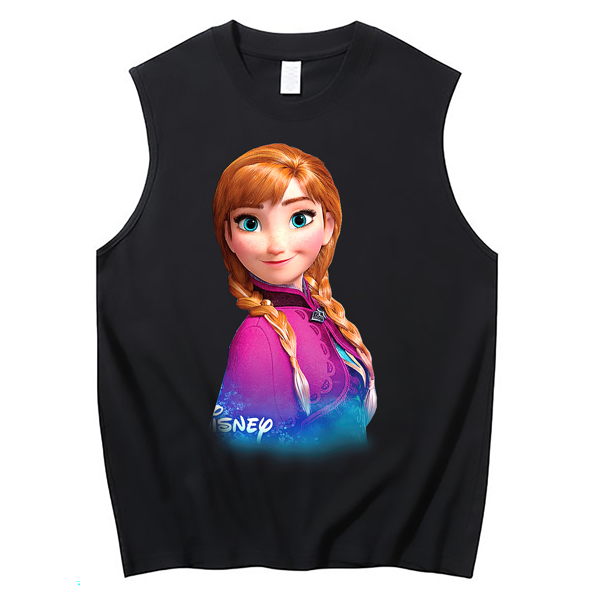 （画像用） アナと雪の女王 アンナ エルサ Frozen Anna Elsa コットン100％タンクトップ（フロントプリント）