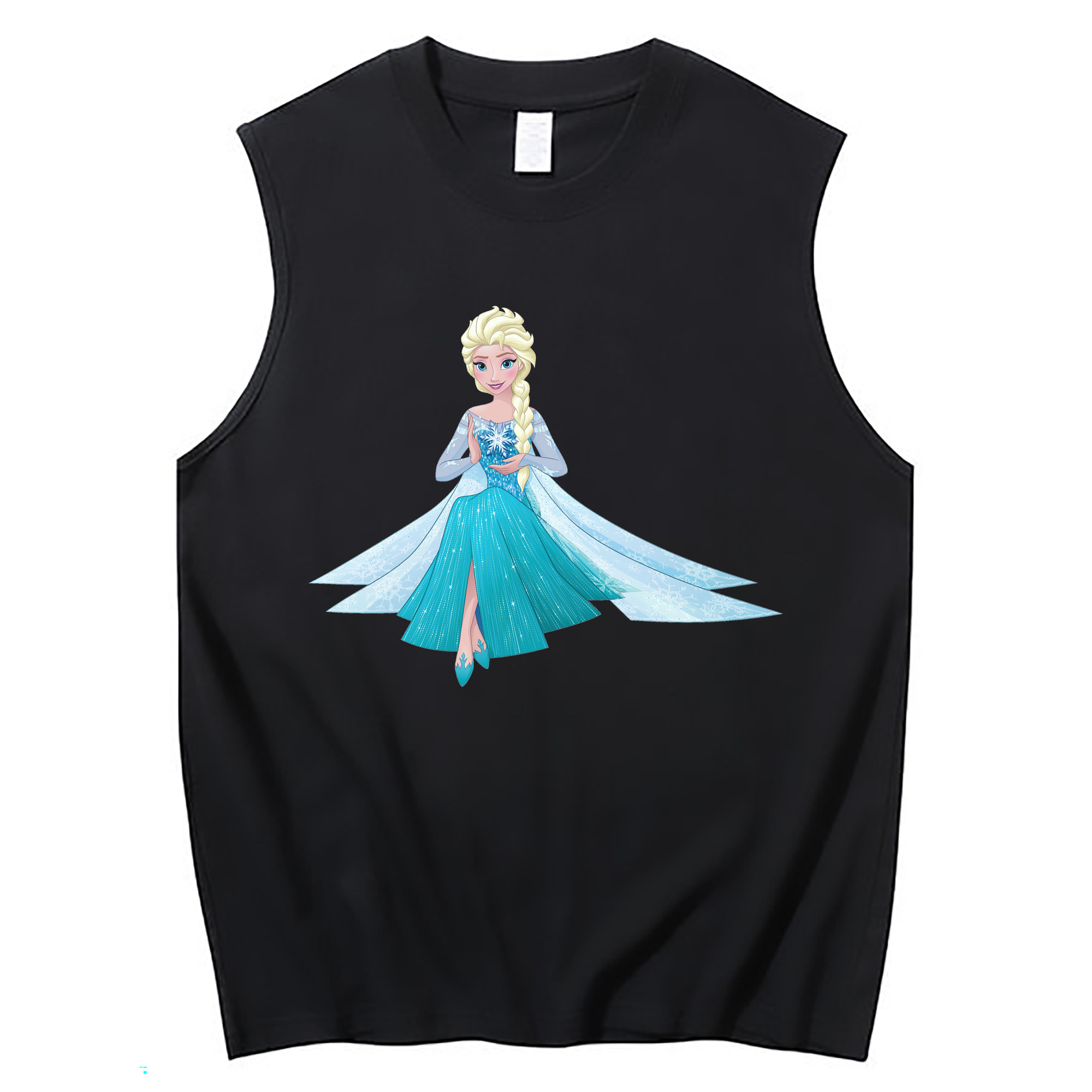 （画像用） アナと雪の女王 アンナ エルサ Frozen Anna Elsa コットン100％タンクトップ（フロントプリント）