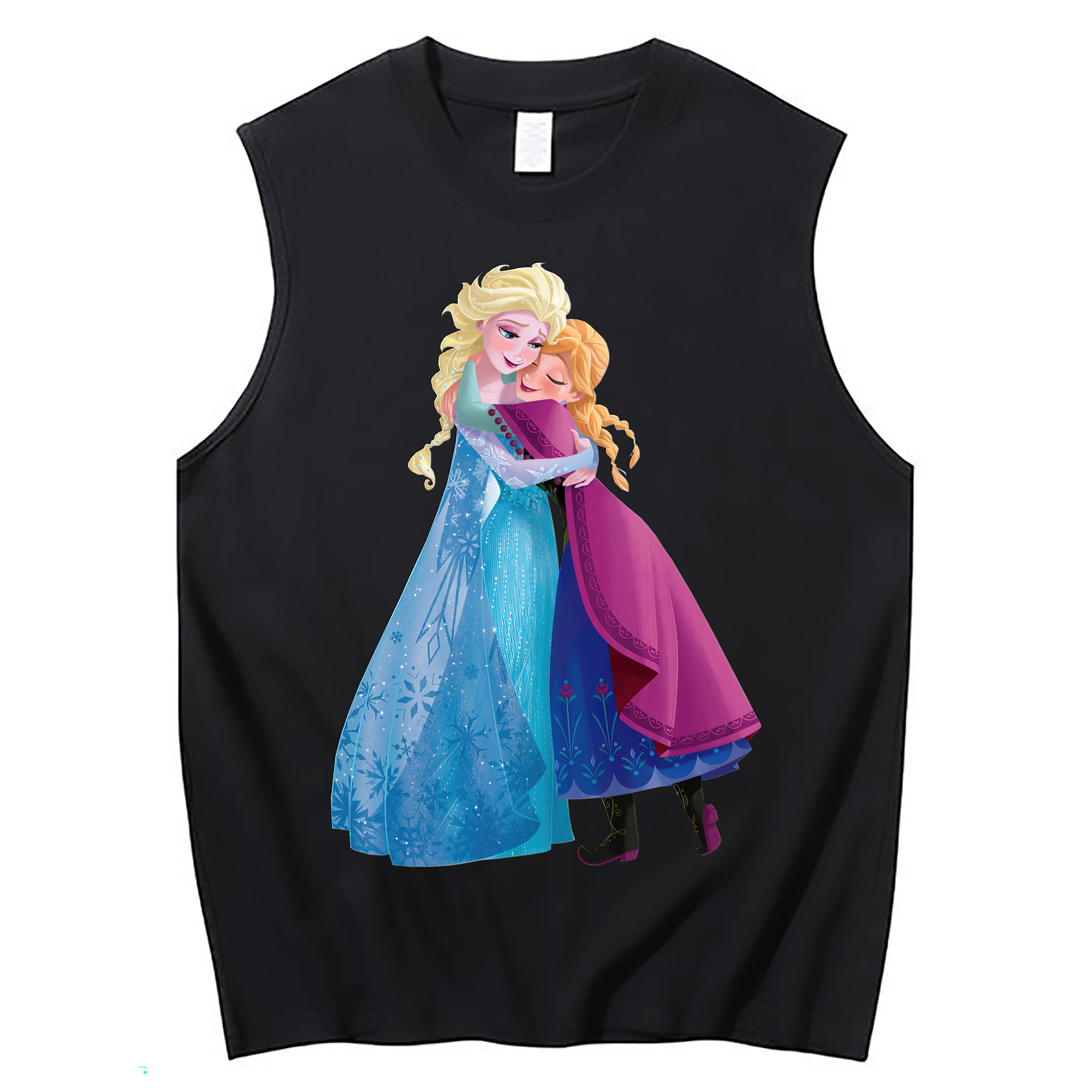 （画像用） アナと雪の女王 アンナ エルサ Frozen Anna Elsa コットン100％タンクトップ（フロントプリント）