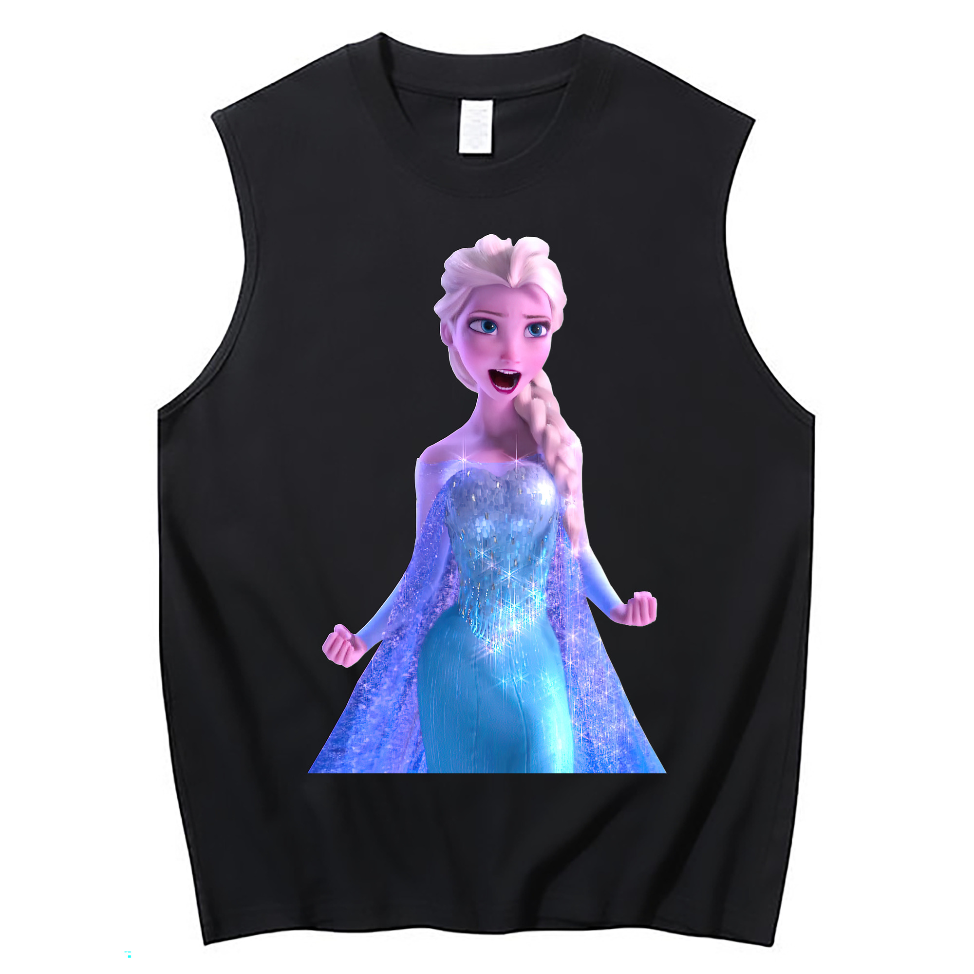 （画像用） アナと雪の女王 アンナ エルサ Frozen Anna Elsa コットン100％タンクトップ（フロントプリント）