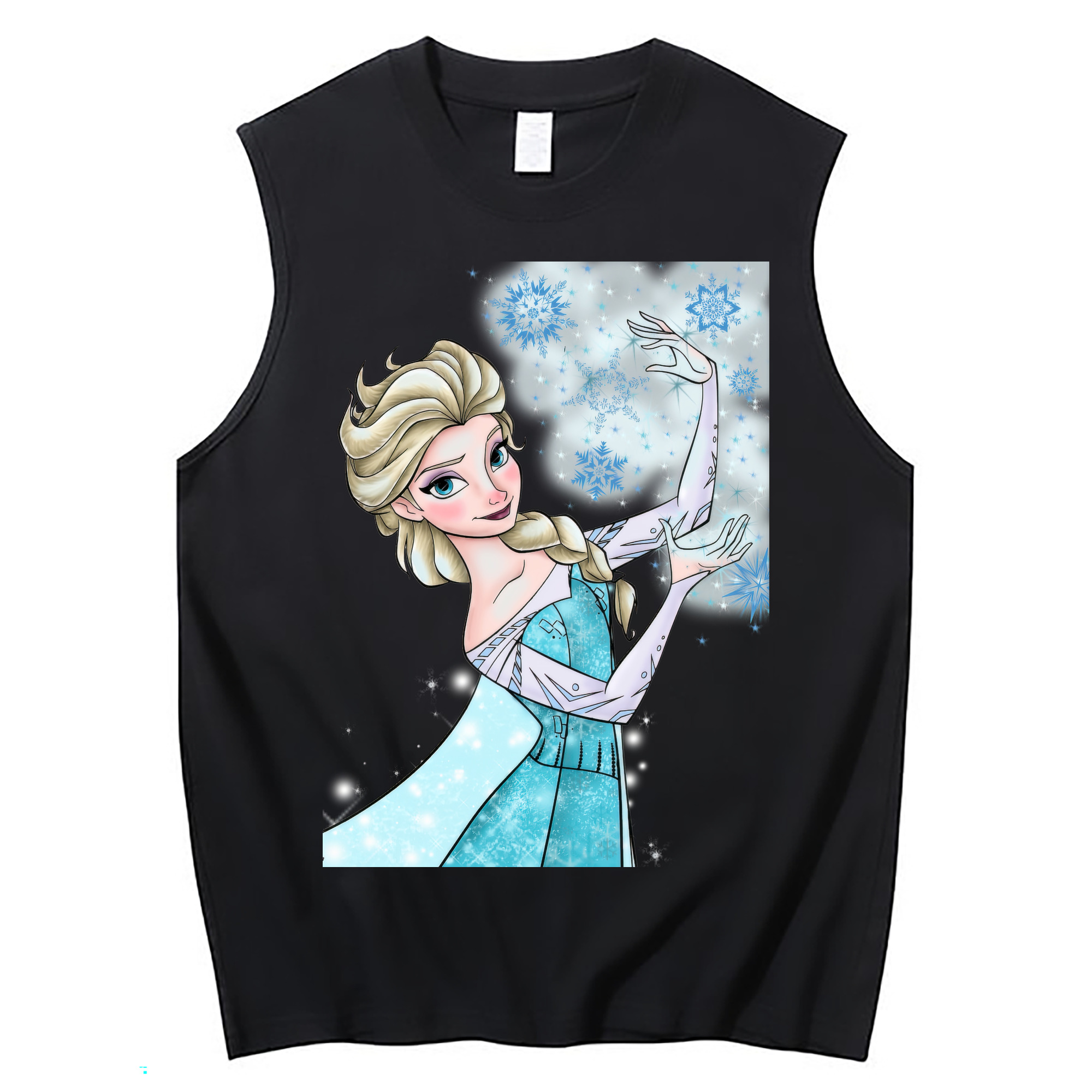 （画像用） アナと雪の女王 アンナ エルサ Frozen Anna Elsa コットン100％タンクトップ（フロントプリント）