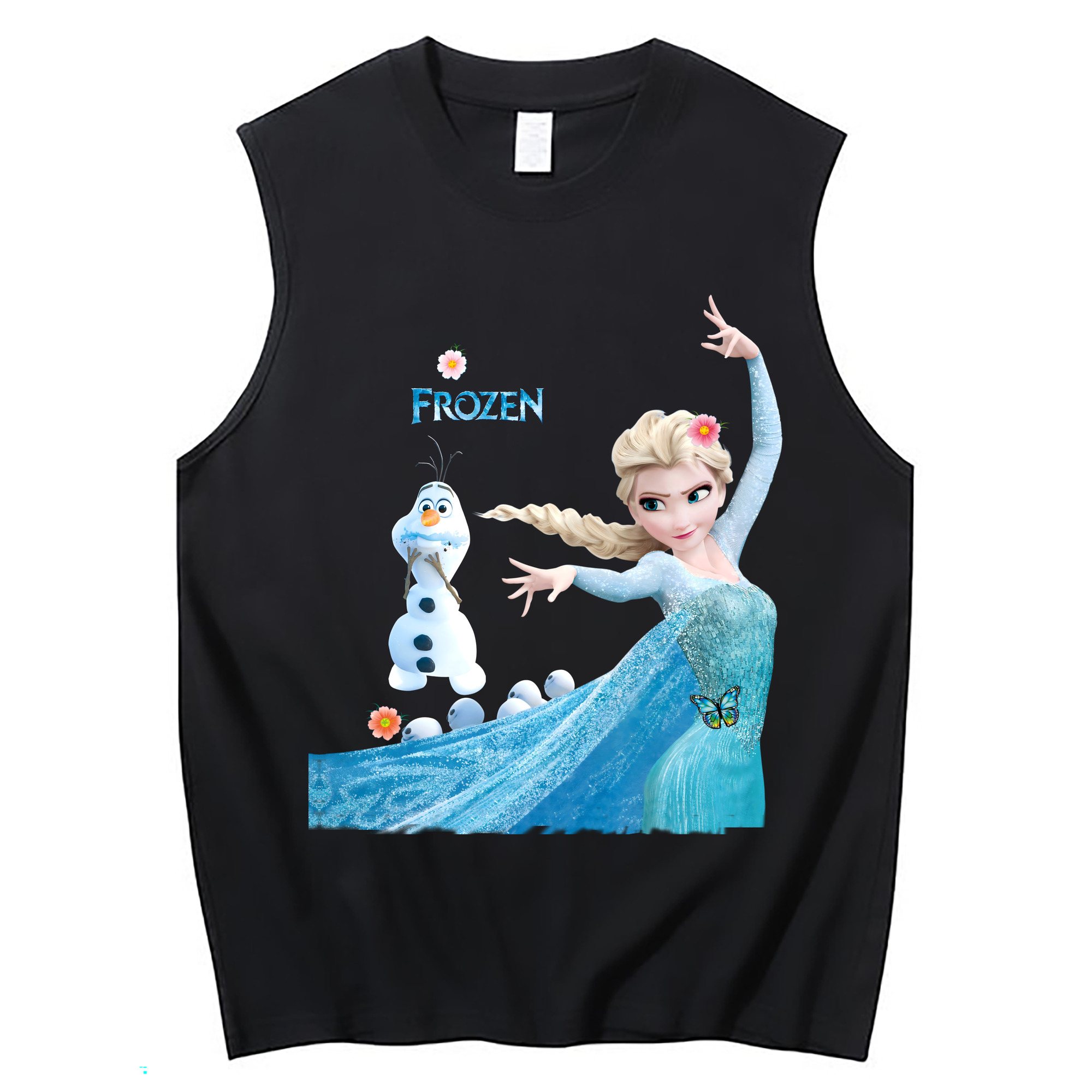 （画像用） アナと雪の女王 アンナ エルサ Frozen Anna Elsa コットン100％タンクトップ（フロントプリント）