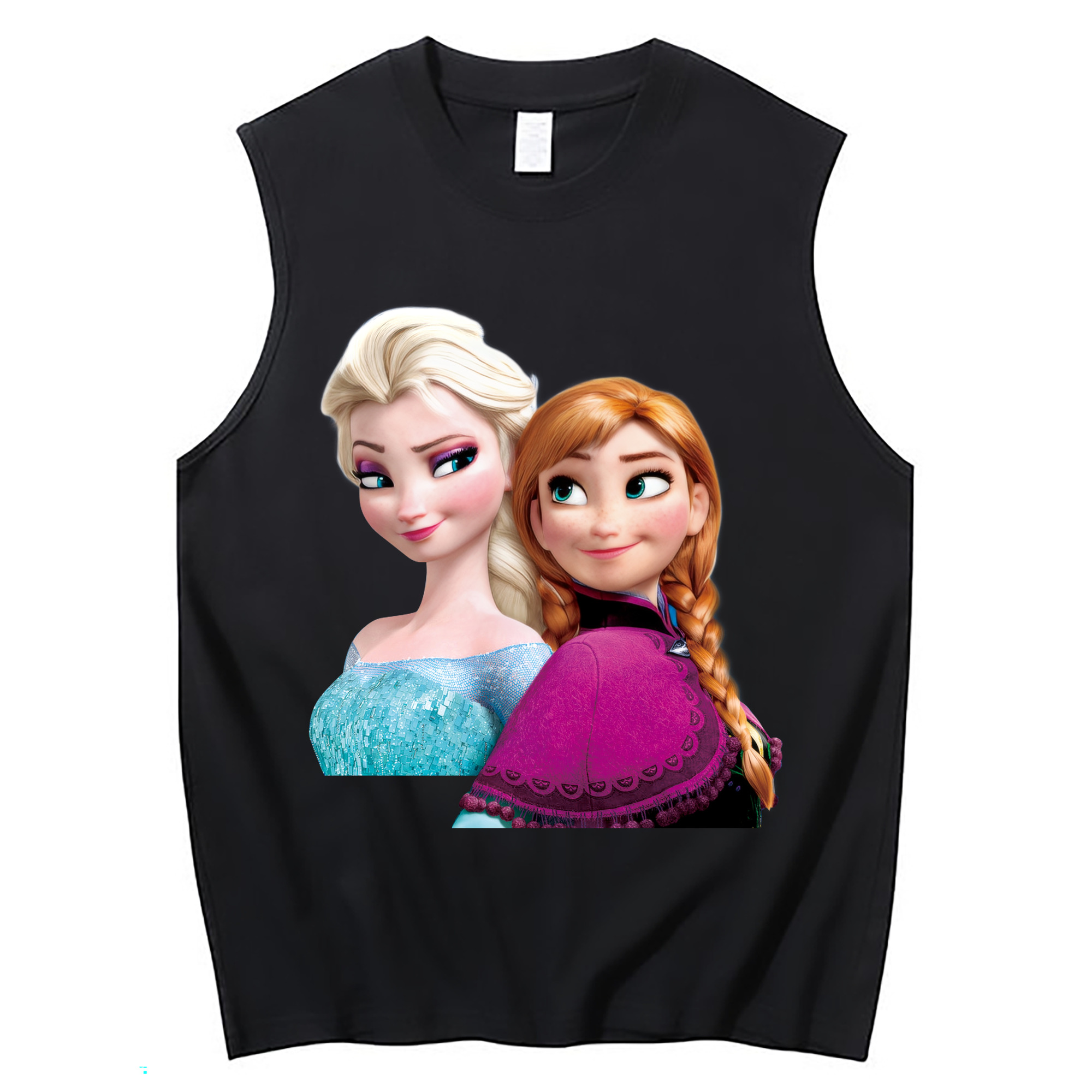（画像用） アナと雪の女王 アンナ エルサ Frozen Anna Elsa コットン100％タンクトップ（フロントプリント）
