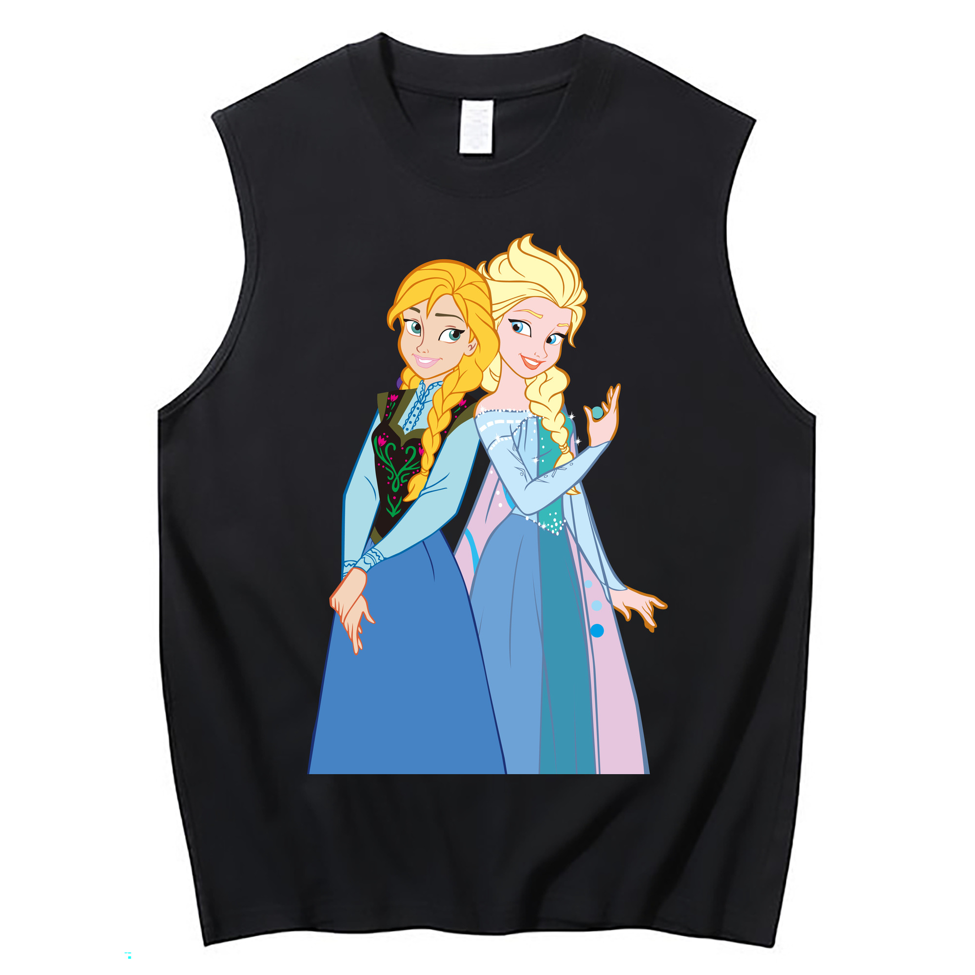 （画像用） アナと雪の女王 アンナ エルサ Frozen Anna Elsa コットン100％タンクトップ（フロントプリント）
