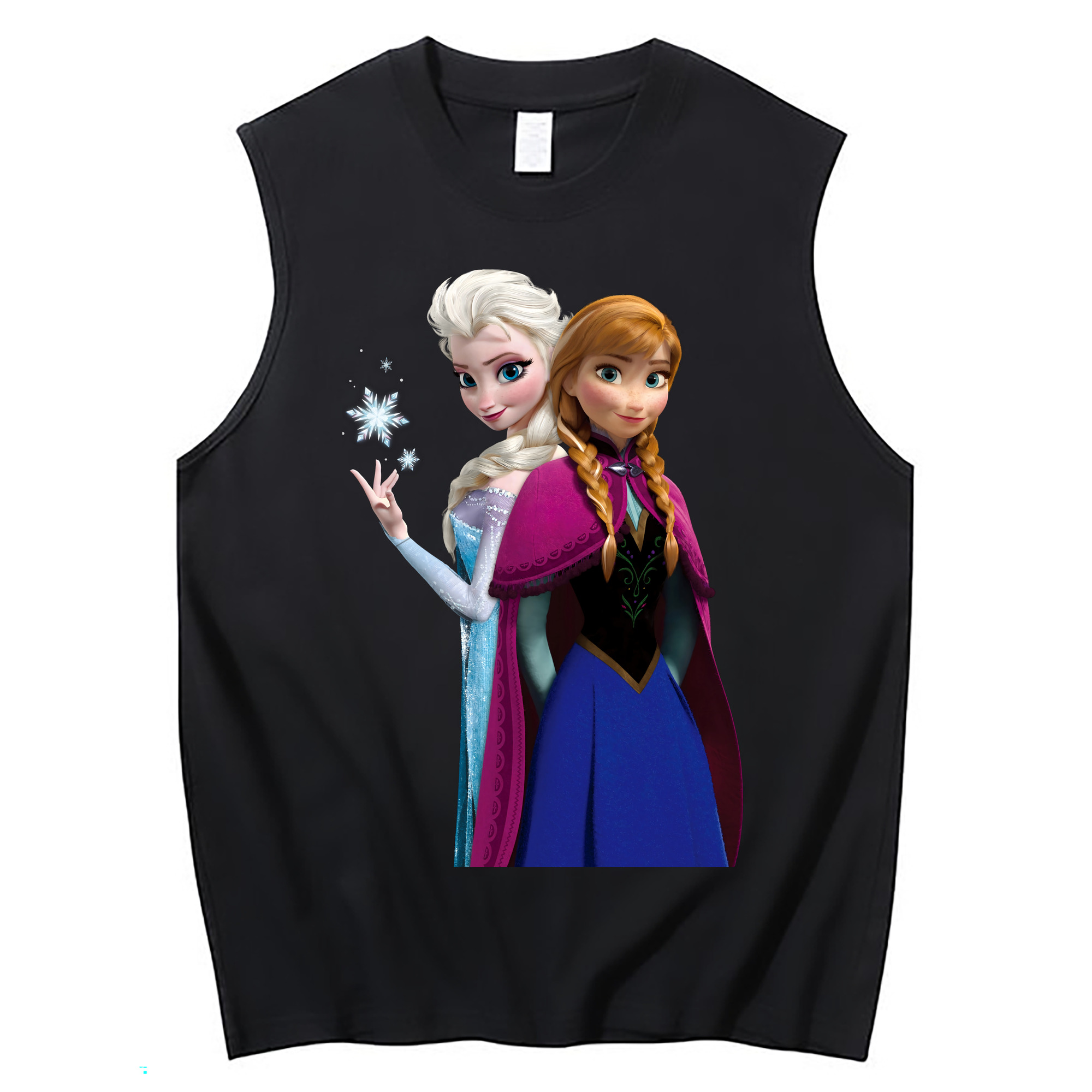 （画像用） アナと雪の女王 アンナ エルサ Frozen Anna Elsa コットン100％タンクトップ（フロントプリント）