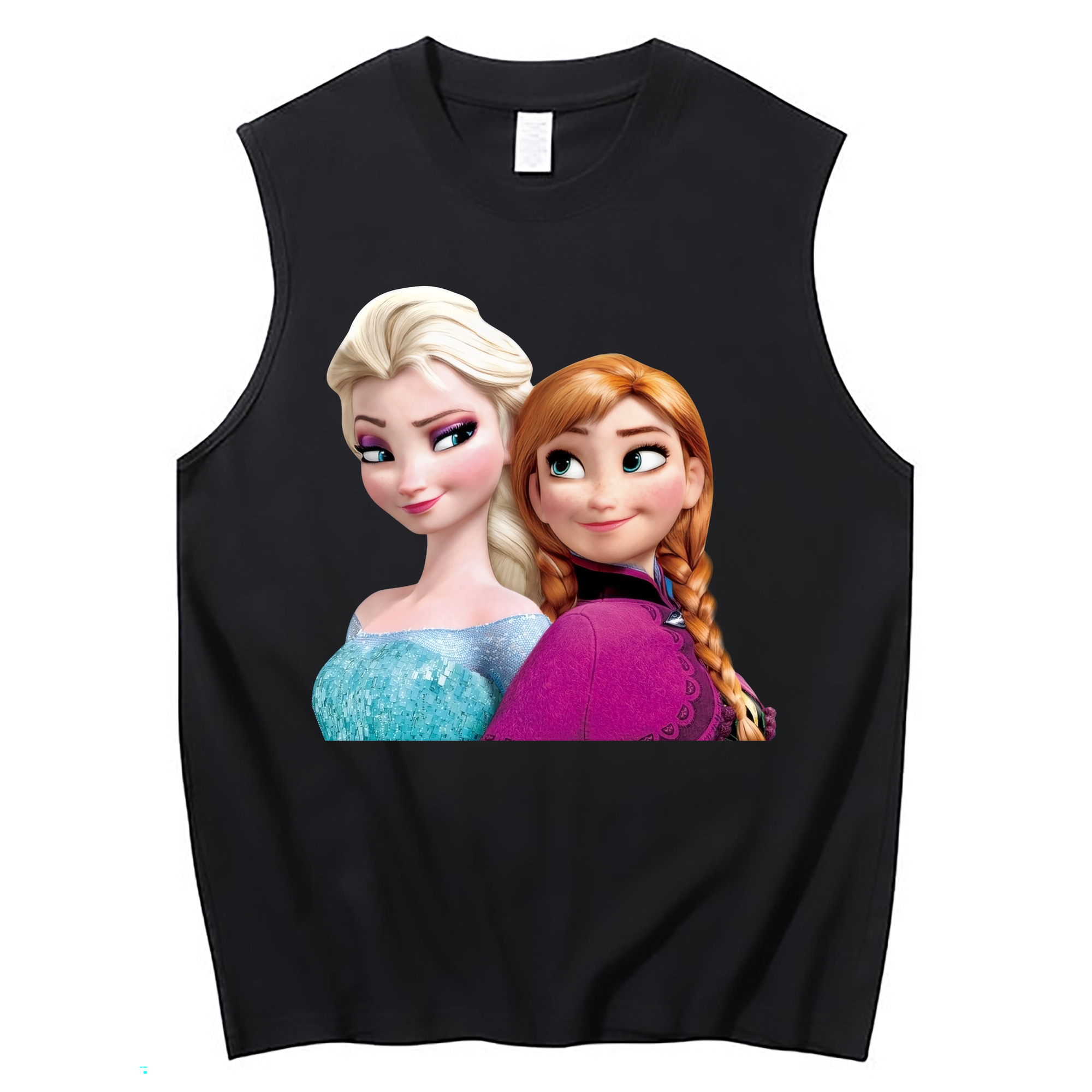 （画像用） アナと雪の女王 アンナ エルサ Frozen Anna Elsa コットン100％タンクトップ（フロントプリント）