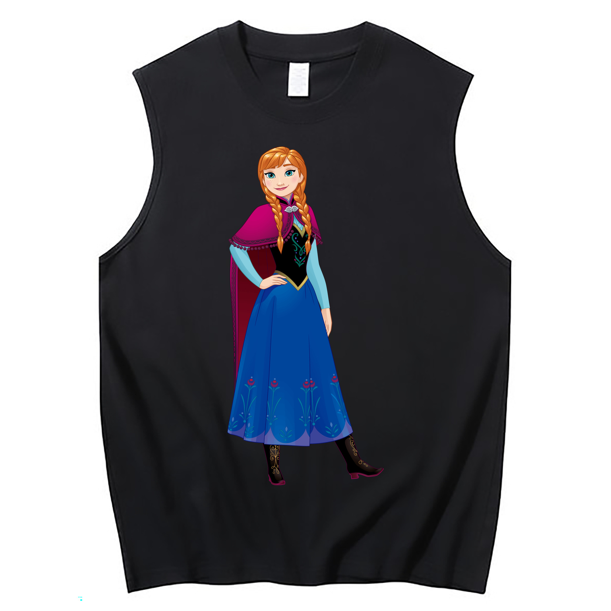 （画像用） アナと雪の女王 アンナ エルサ Frozen Anna Elsa コットン100％タンクトップ（フロントプリント）