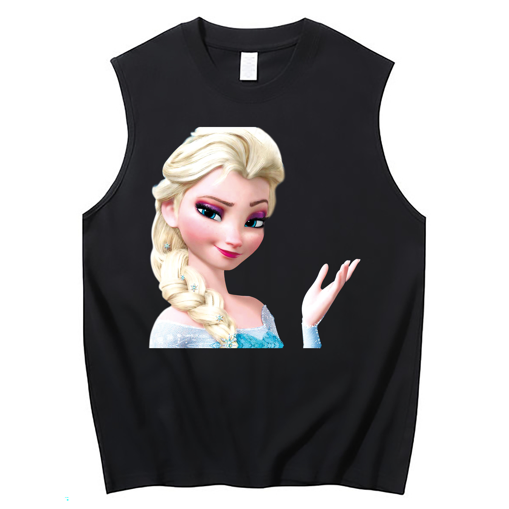 （画像用） アナと雪の女王 アンナ エルサ Frozen Anna Elsa コットン100％タンクトップ（フロントプリント）