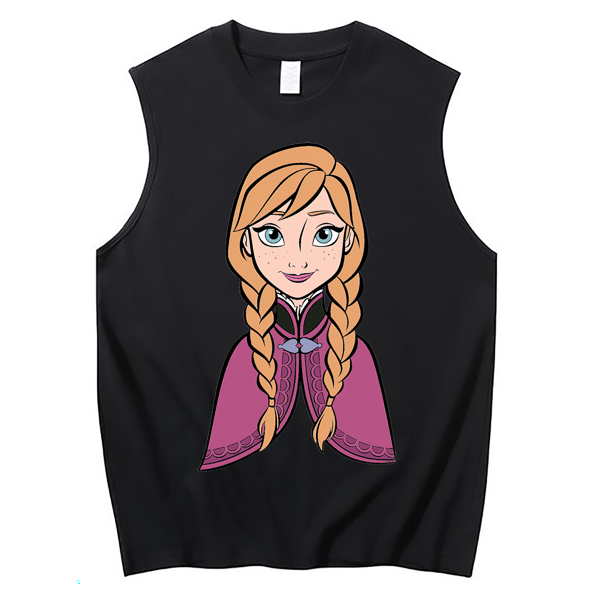 （画像用） アナと雪の女王 アンナ エルサ Frozen Anna Elsa コットン100％タンクトップ（フロントプリント）