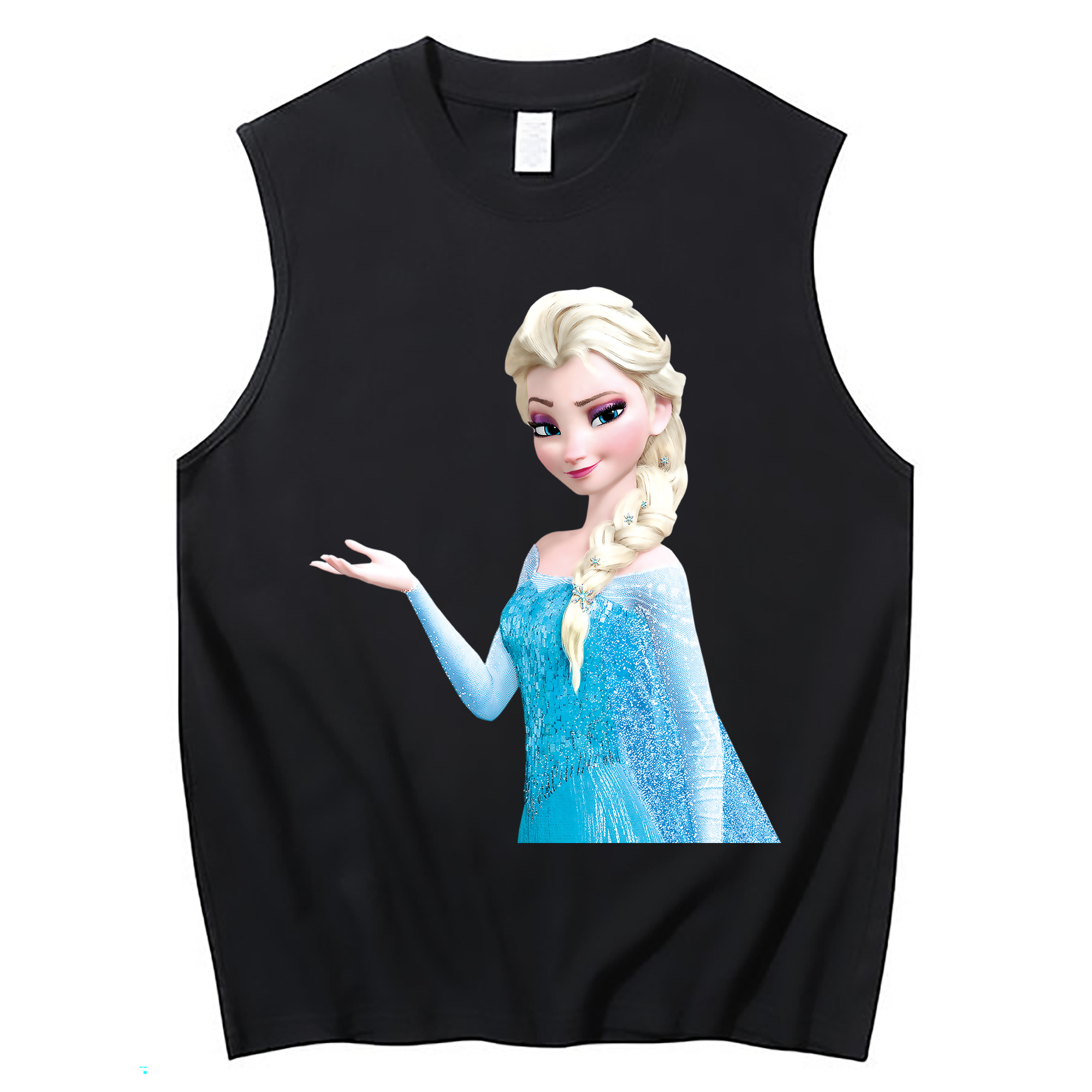 （画像用） アナと雪の女王 アンナ エルサ Frozen Anna Elsa コットン100％タンクトップ（フロントプリント）
