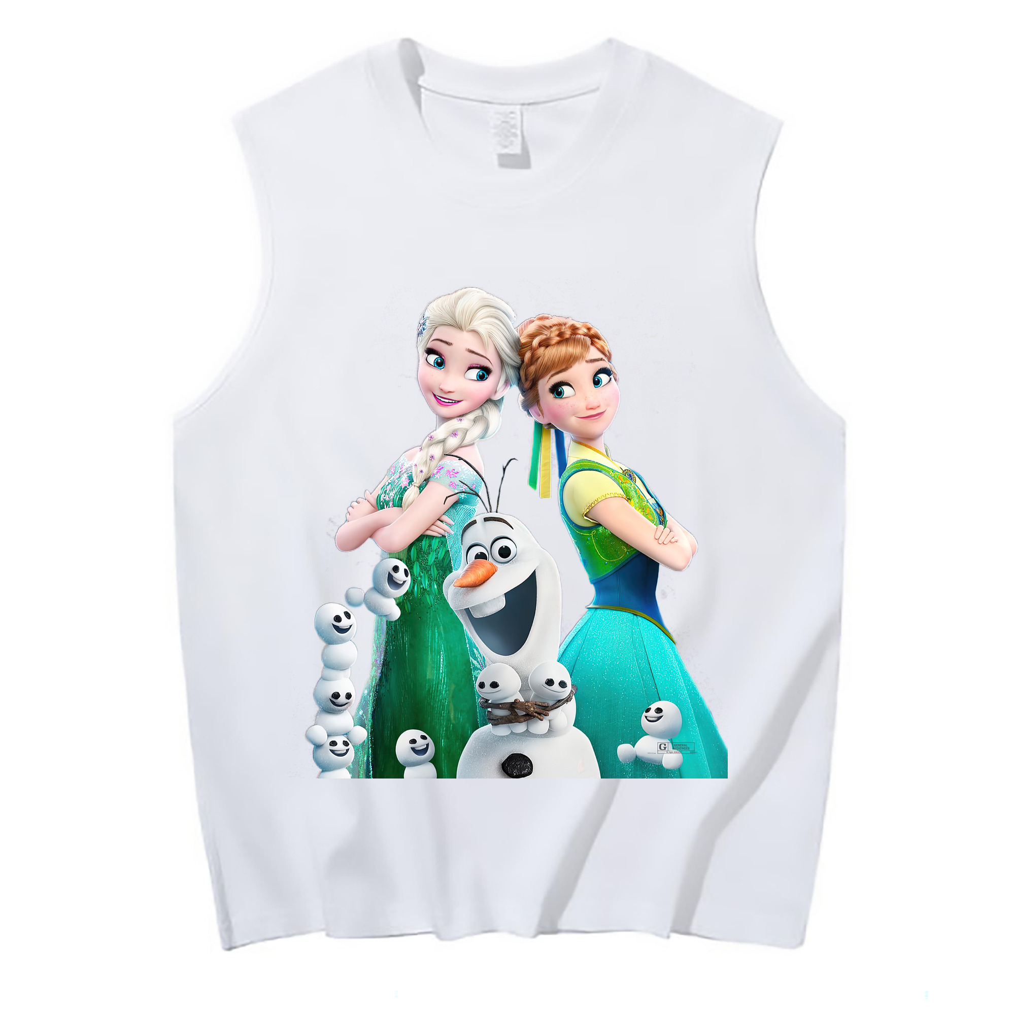 （画像用） アナと雪の女王 アンナ エルサ Frozen Anna Elsa コットン100％タンクトップ（フロントプリント）