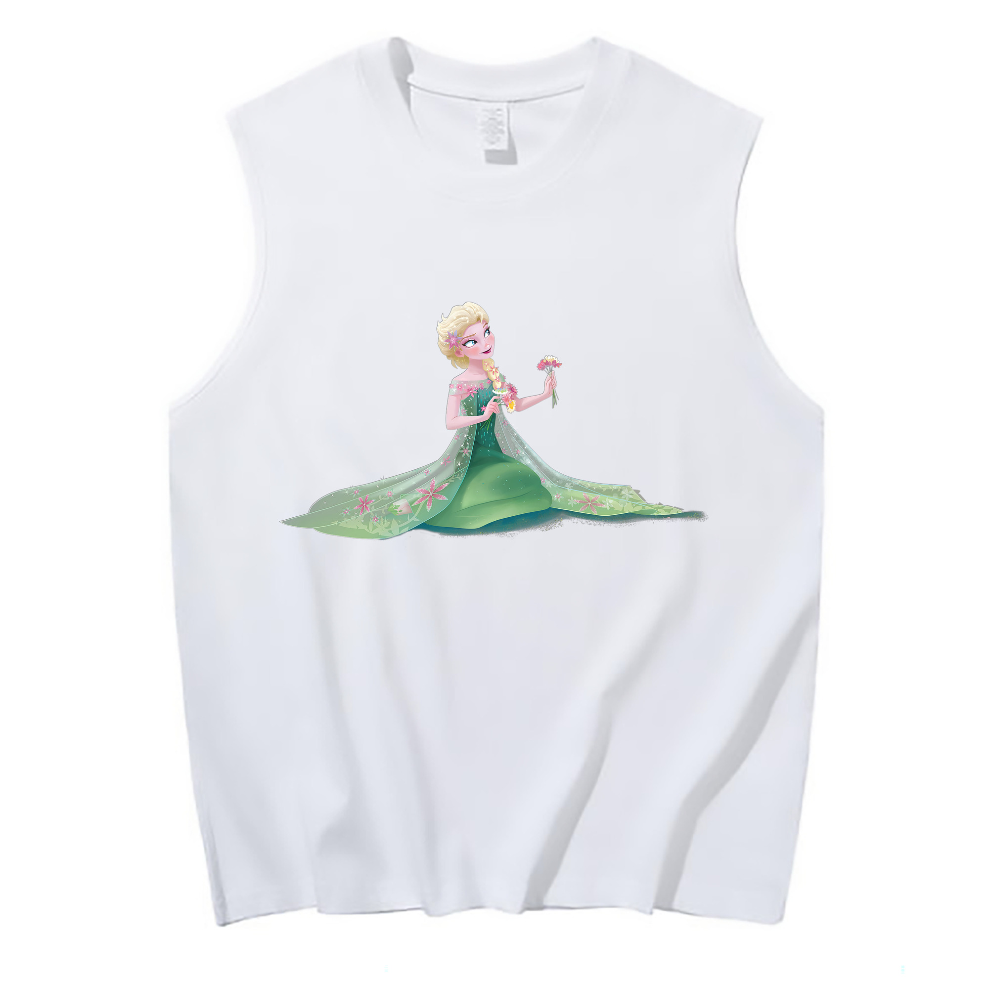 （画像用） アナと雪の女王 アンナ エルサ Frozen Anna Elsa コットン100％タンクトップ（フロントプリント）