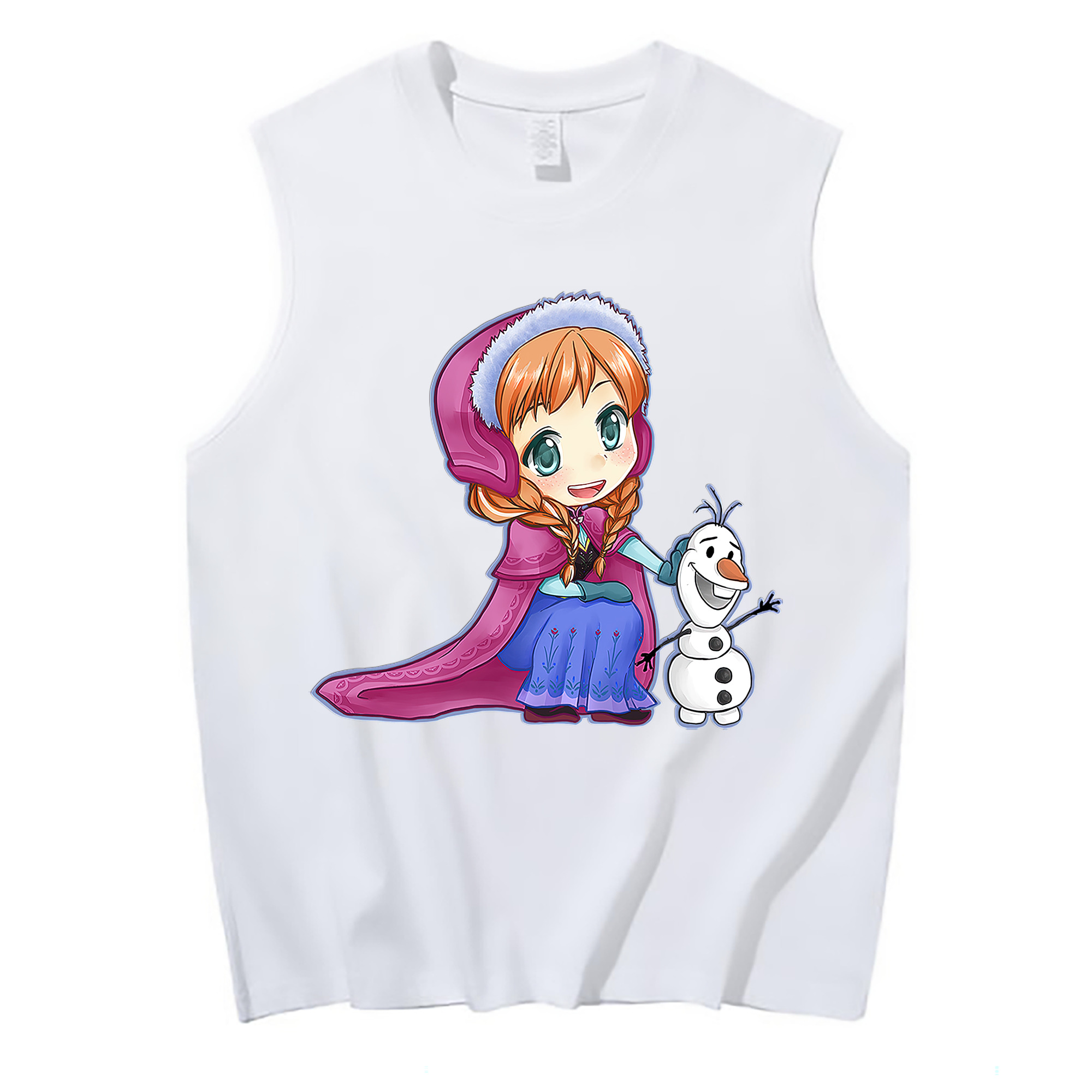 （画像用） アナと雪の女王 アンナ エルサ Frozen Anna Elsa コットン100％タンクトップ（フロントプリント）