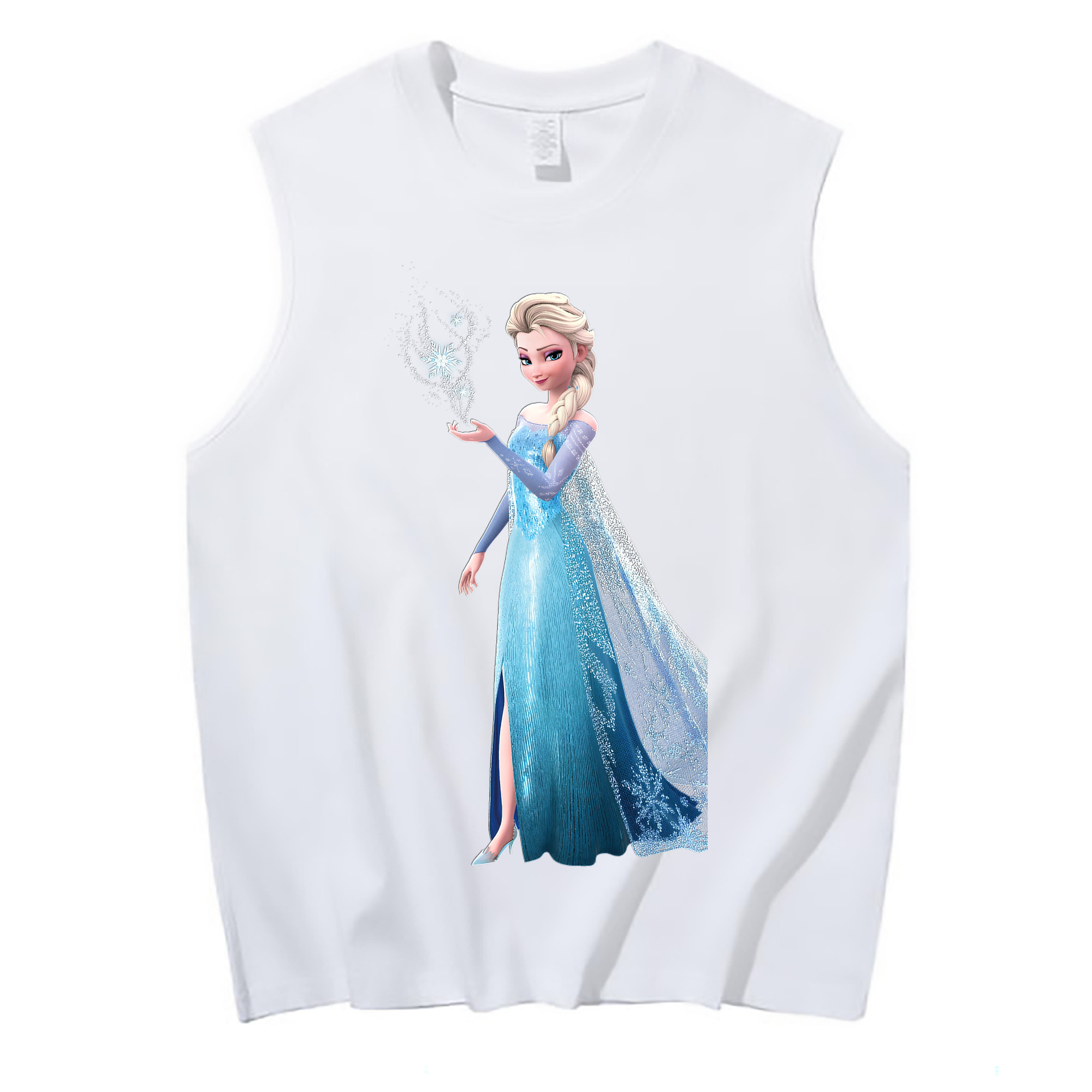 （画像用） アナと雪の女王 アンナ エルサ Frozen Anna Elsa コットン100％タンクトップ（フロントプリント）