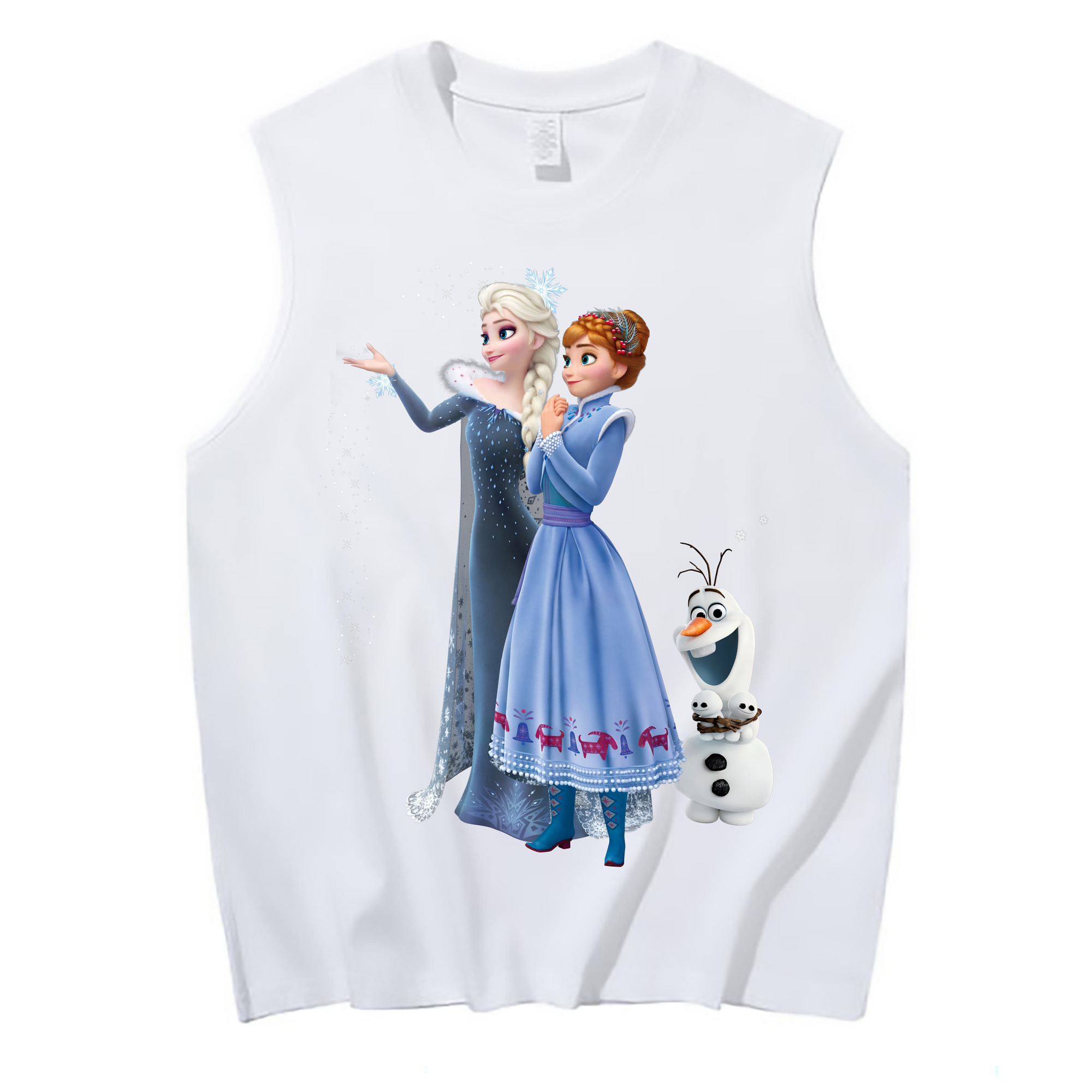 （画像用） アナと雪の女王 アンナ エルサ Frozen Anna Elsa コットン100％タンクトップ（フロントプリント）