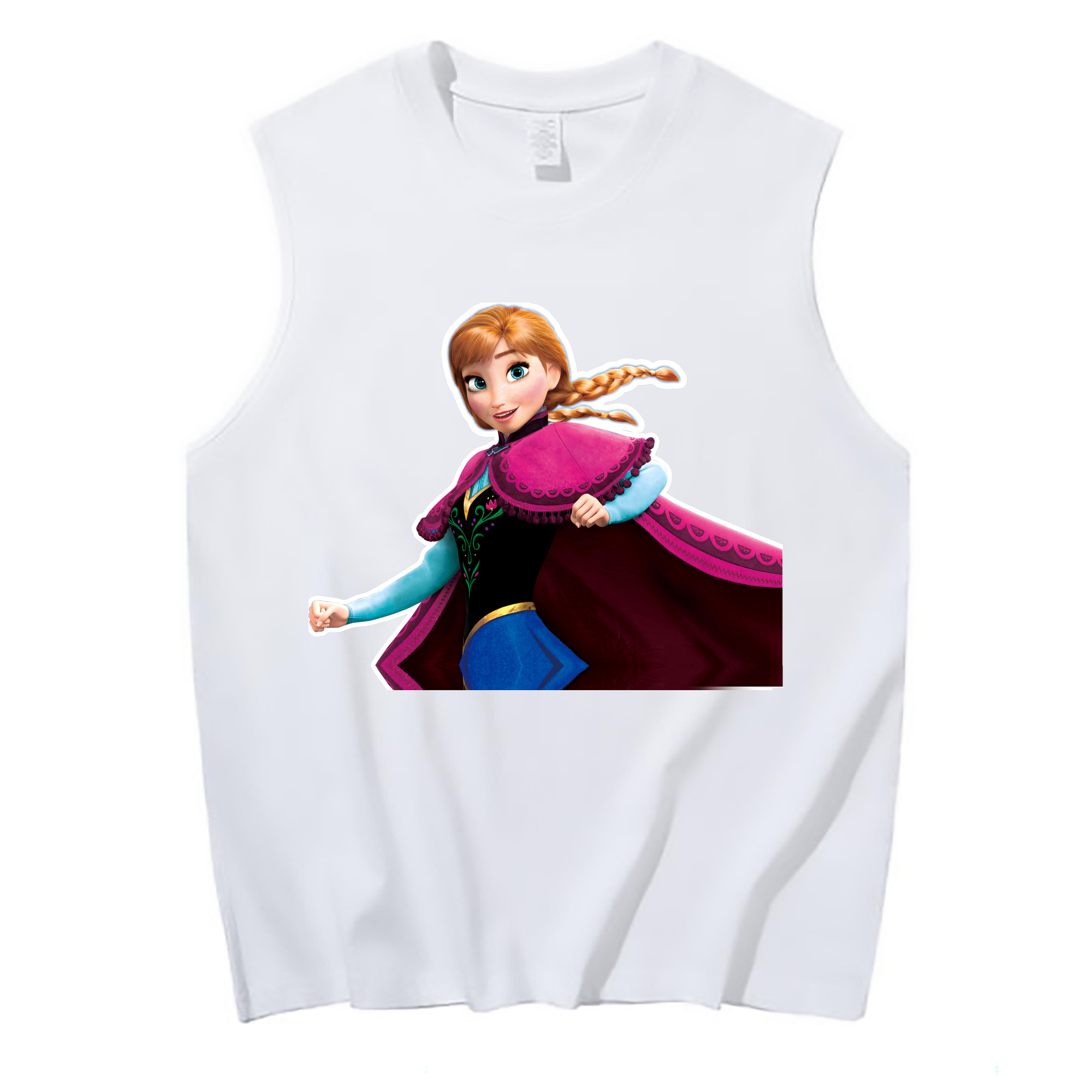 （画像用） アナと雪の女王 アンナ エルサ Frozen Anna Elsa コットン100％タンクトップ（フロントプリント）