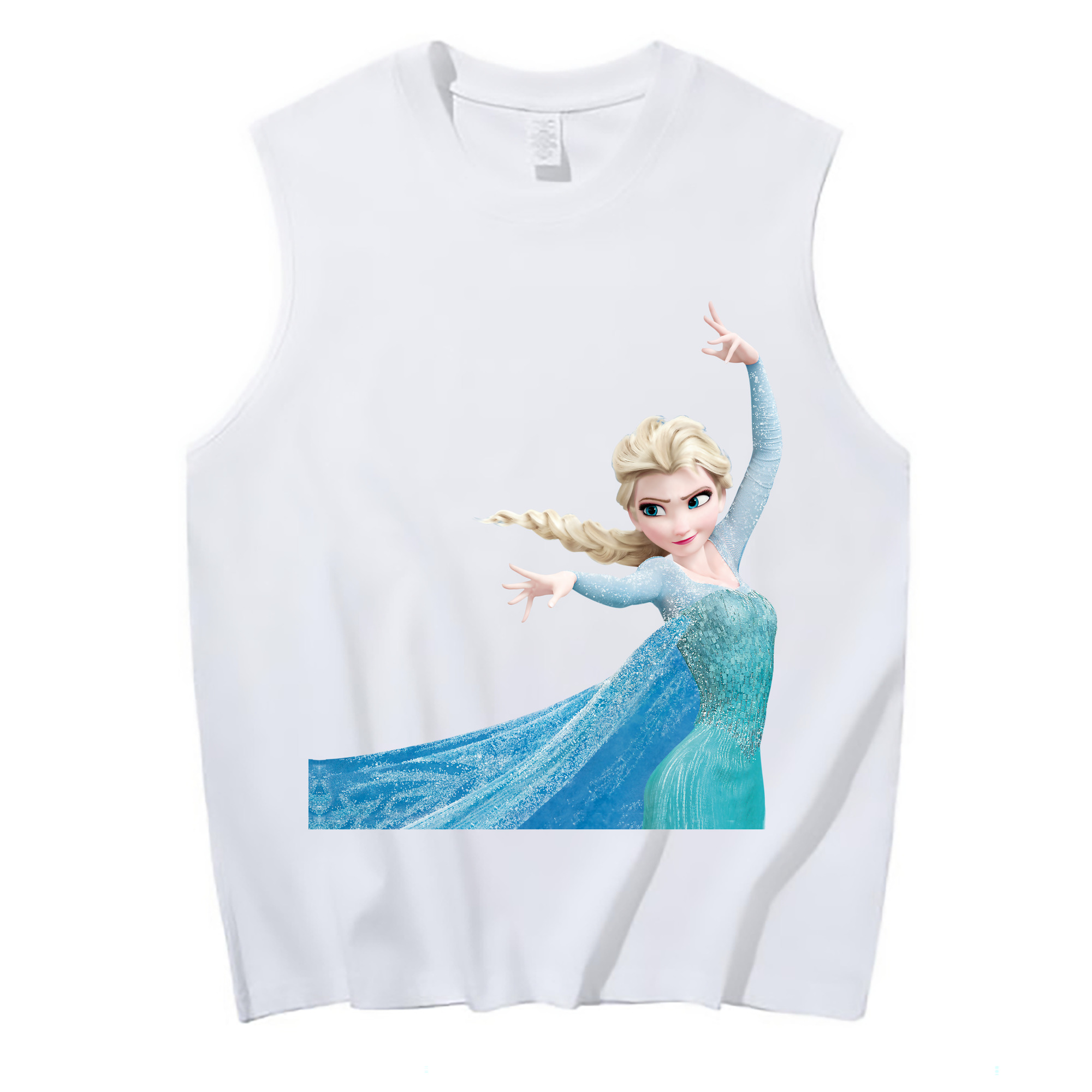 （画像用） アナと雪の女王 アンナ エルサ Frozen Anna Elsa コットン100％タンクトップ（フロントプリント）