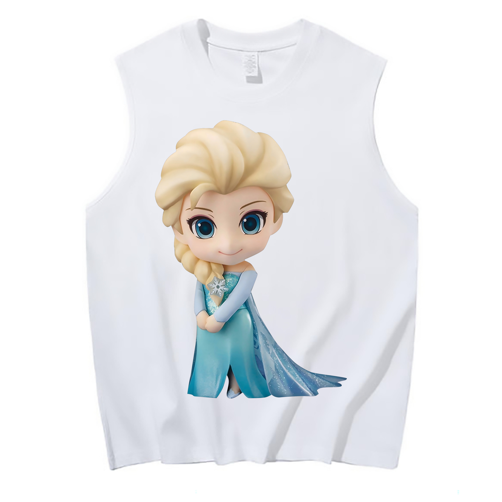 （画像用） アナと雪の女王 アンナ エルサ Frozen Anna Elsa コットン100％タンクトップ（フロントプリント）